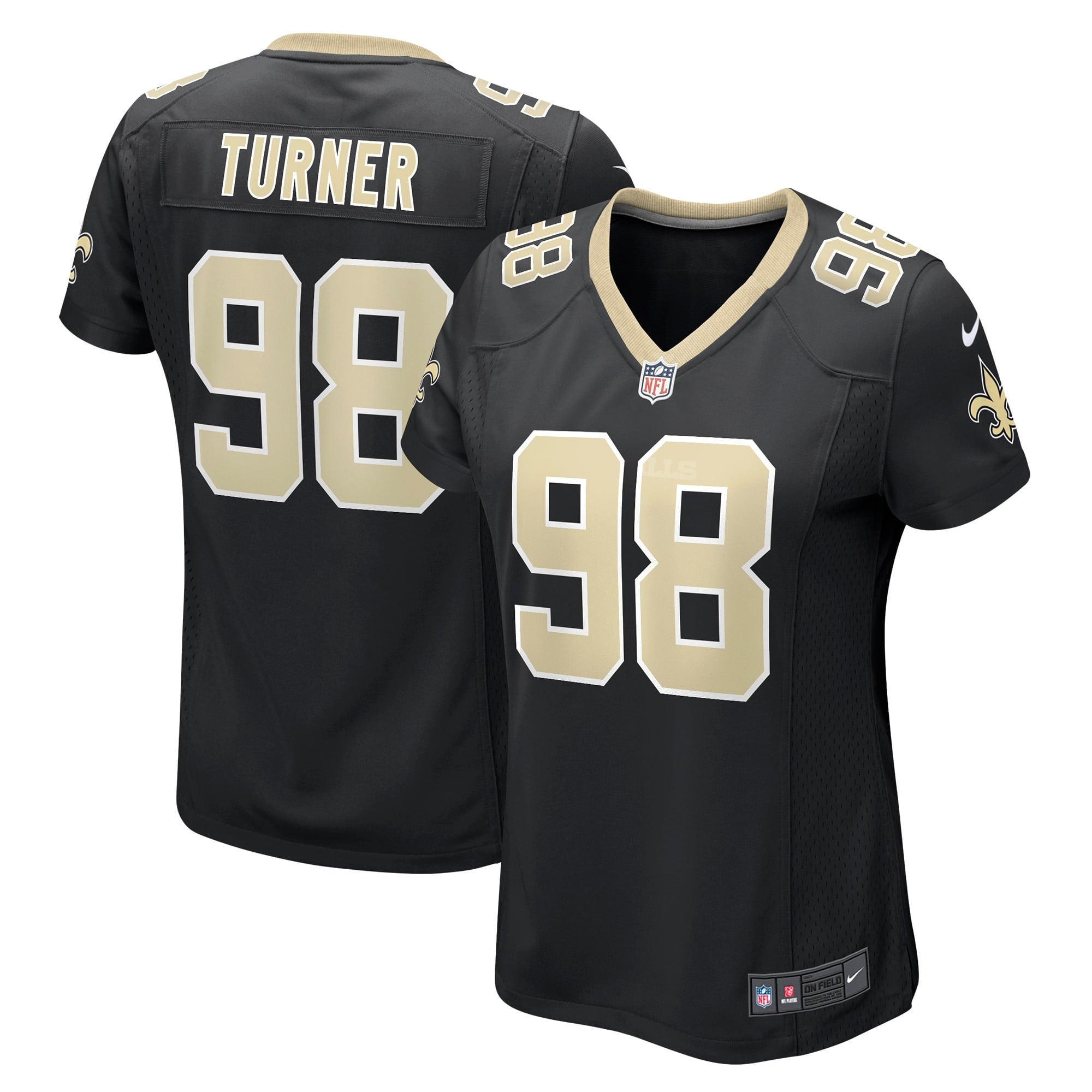 Women's Nike Payton Turner Black New Orleans Saints Game Jersey - vstockx