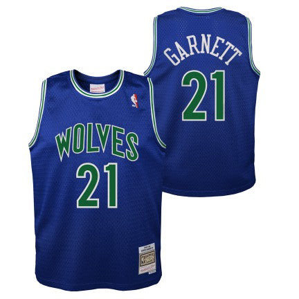 Youth Minnesota Timberwolves Kevin Garnett Mitchell & Ness Blue 1995-96 Hardwood Classics Swingman Jersey - vstockx