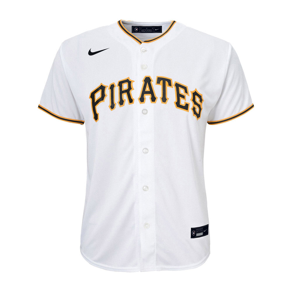 Youth Pittsburgh Pirates Ke'Bryan Hayes Cool Base Replica Home Jersey - White - vstockx
