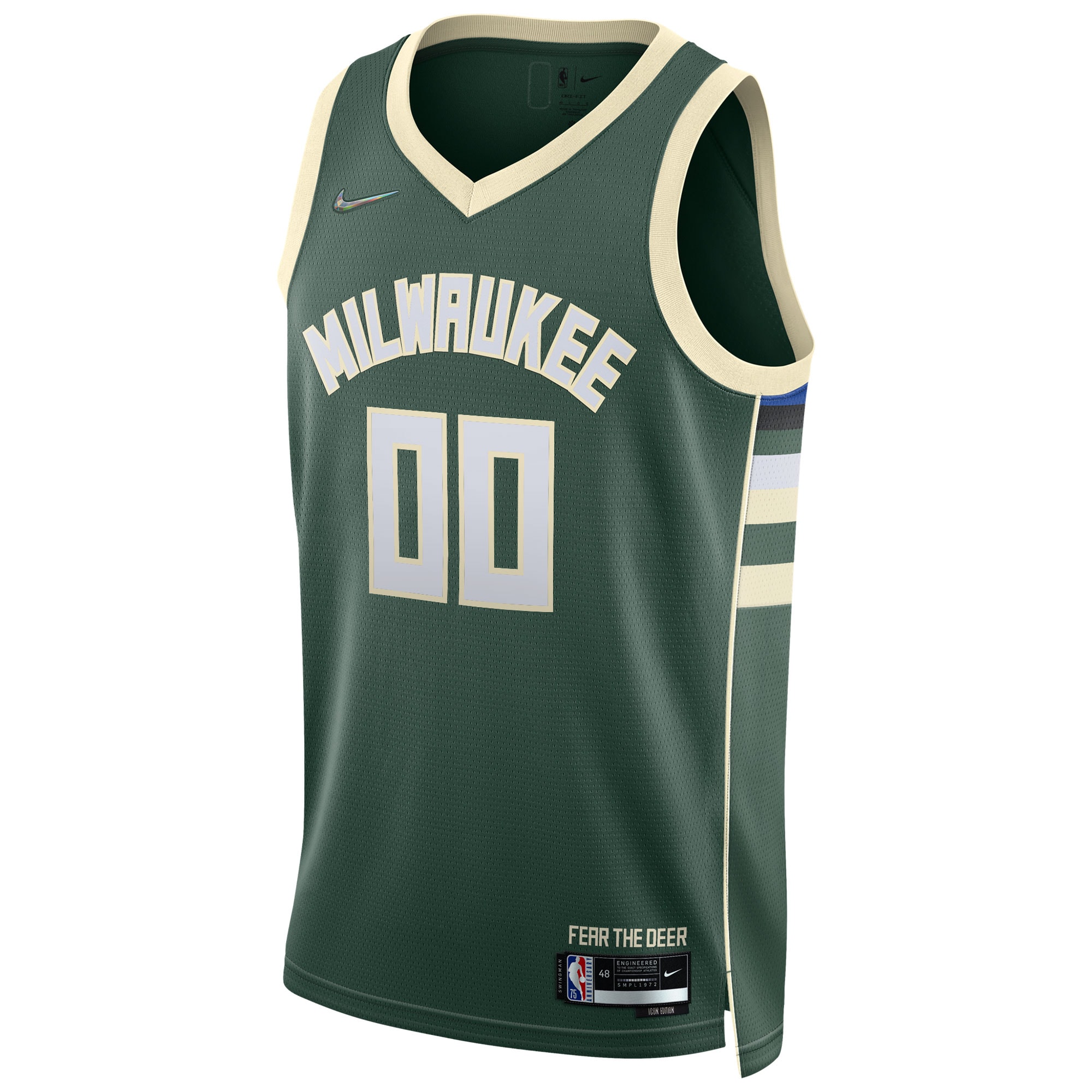 Milwaukee Bucks Nike 2021/22 Diamond Swingman Custom Jersey - Icon Edition - Hunter Green - vstockx