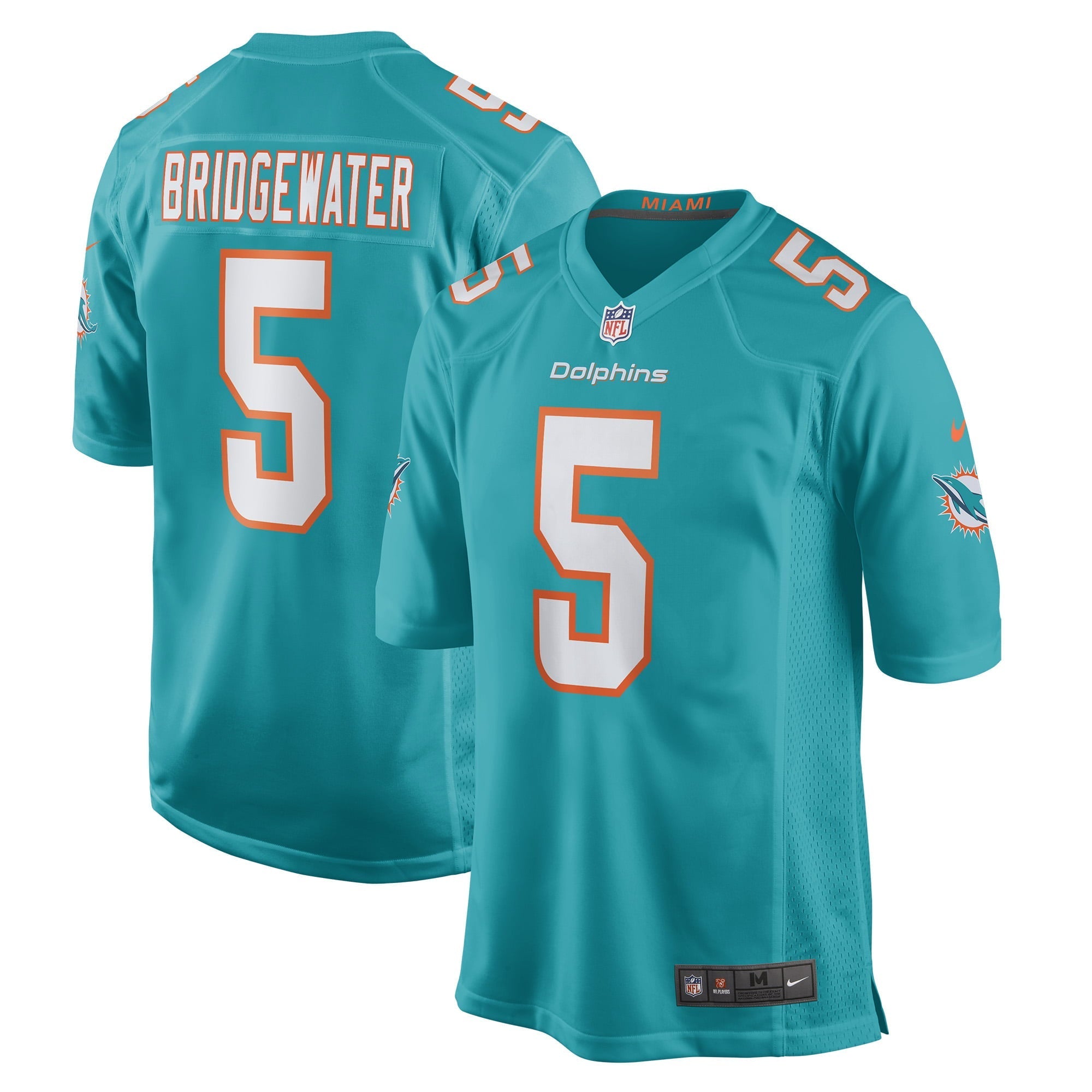 Men's Nike Teddy Bridgewater Aqua Miami Dolphins Game Jersey - vstockx