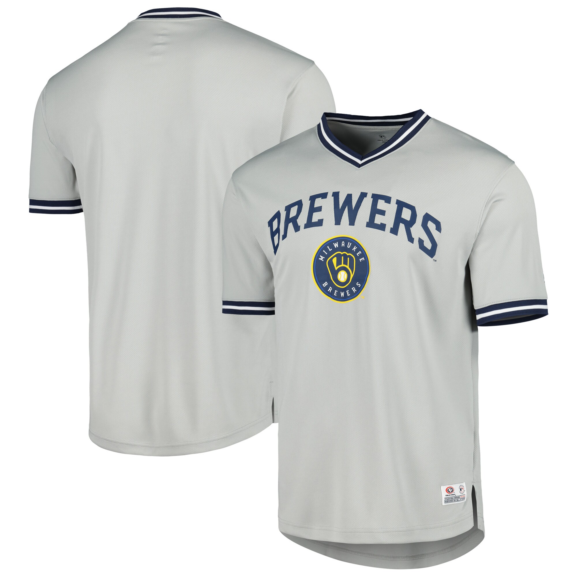 Milwaukee Brewers V-Neck Jersey - Gray - vstockx