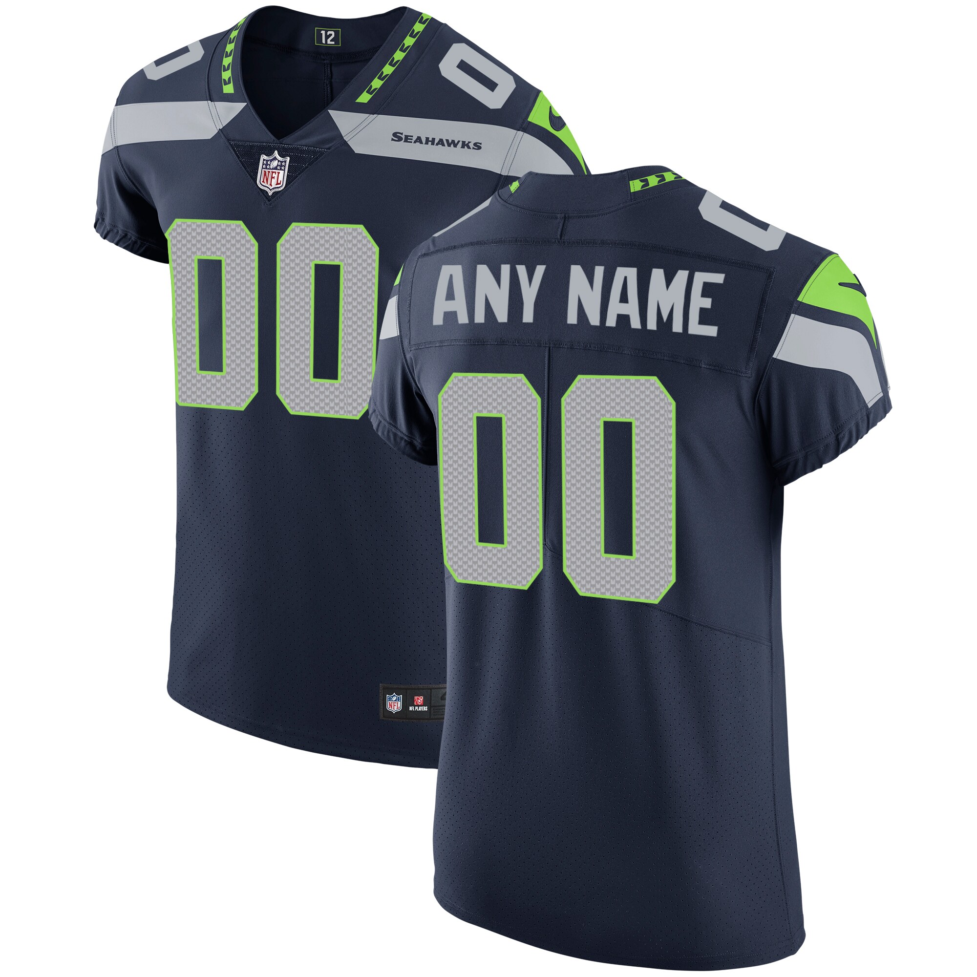 Seattle Seahawks Nike Vapor Untouchable Custom Elite Jersey - College Navy - vstockx