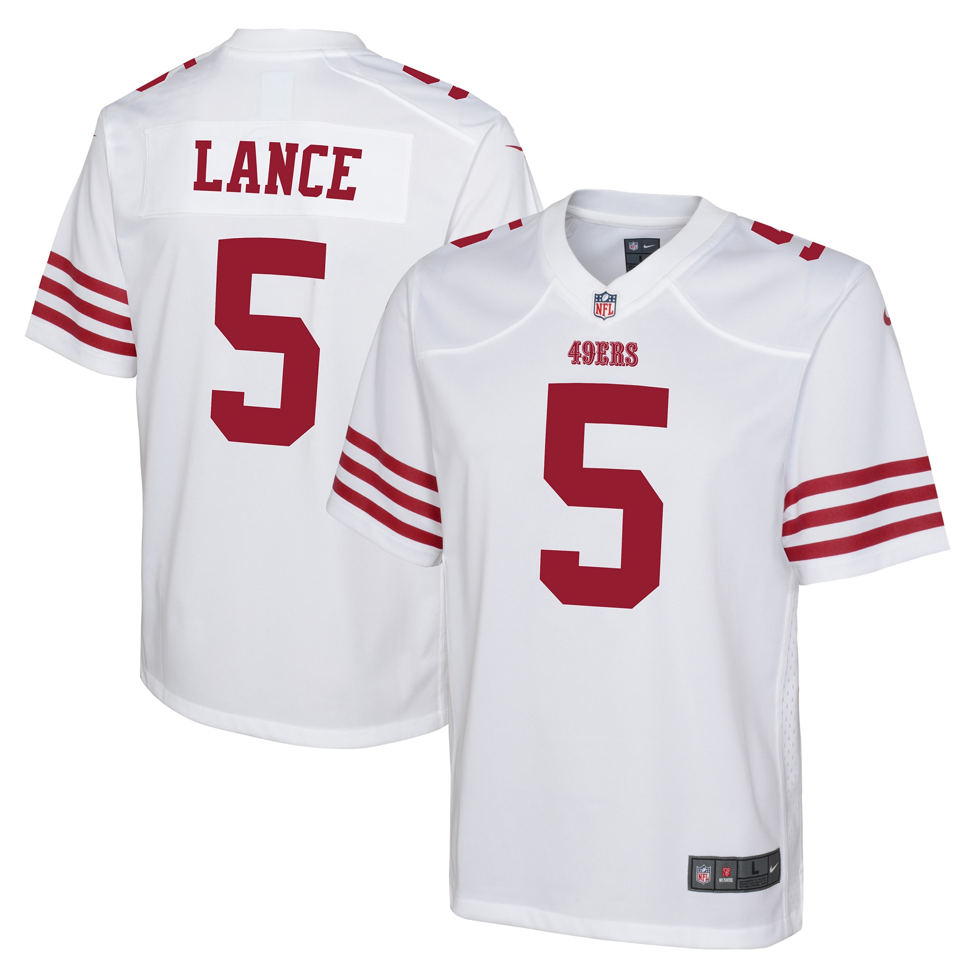 Trey Lance San Francisco 49ers Nike Youth Game Jersey - White - vstockx