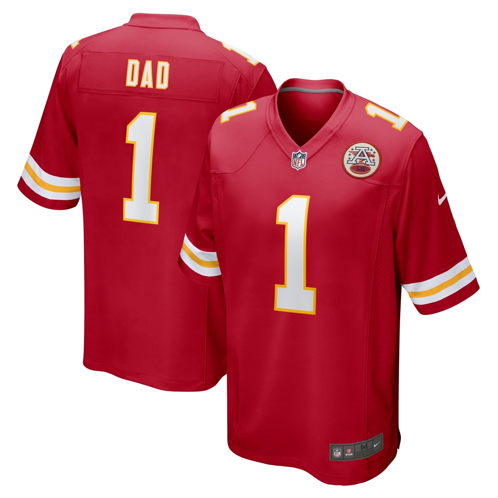 Men's Nike Number 1 Dad Red Kansas City Chiefs Game Jersey - vstockx