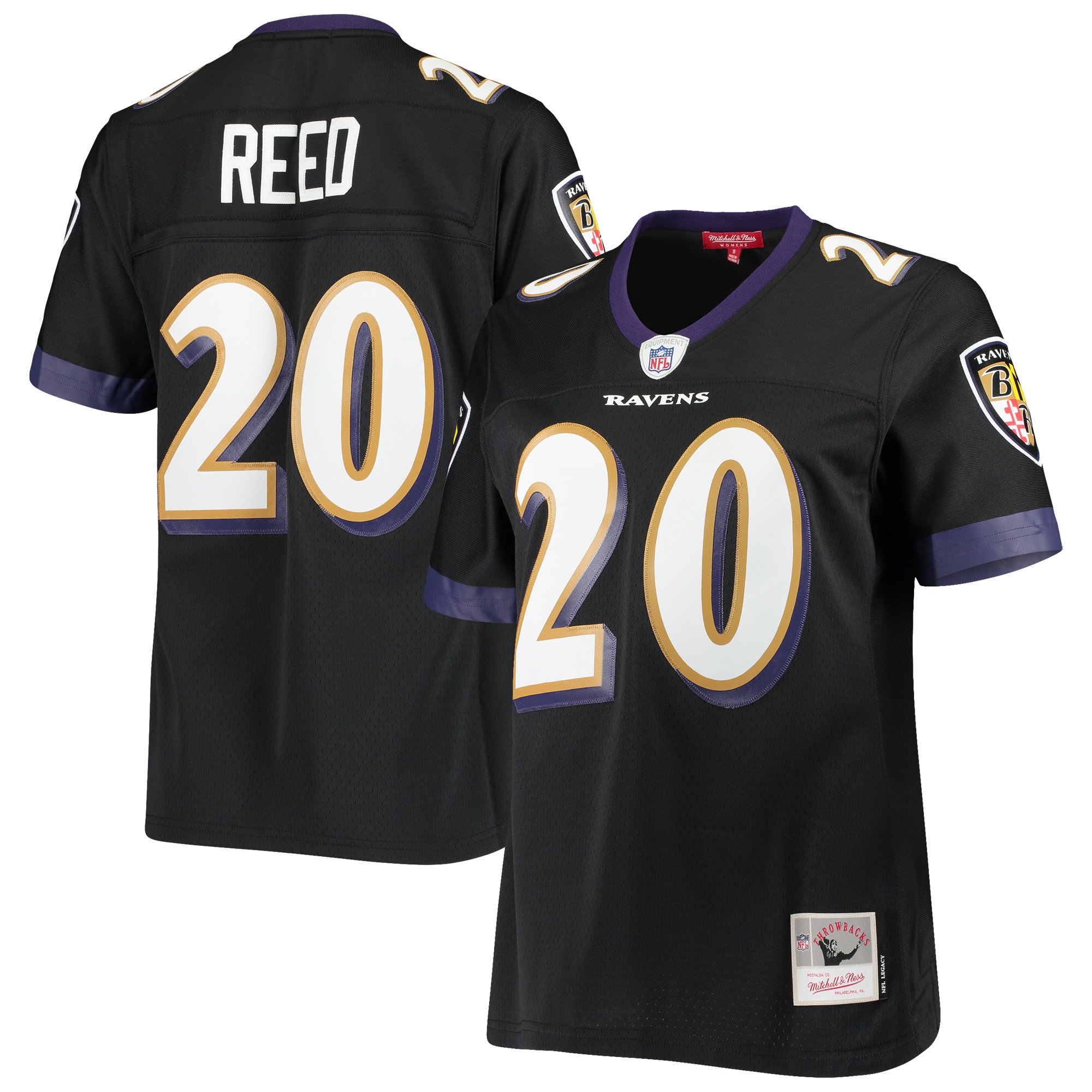 Ed Reed Baltimore Ravens Mitchell & Ness Women's Legacy Replica Team Jersey - Black - vstockx