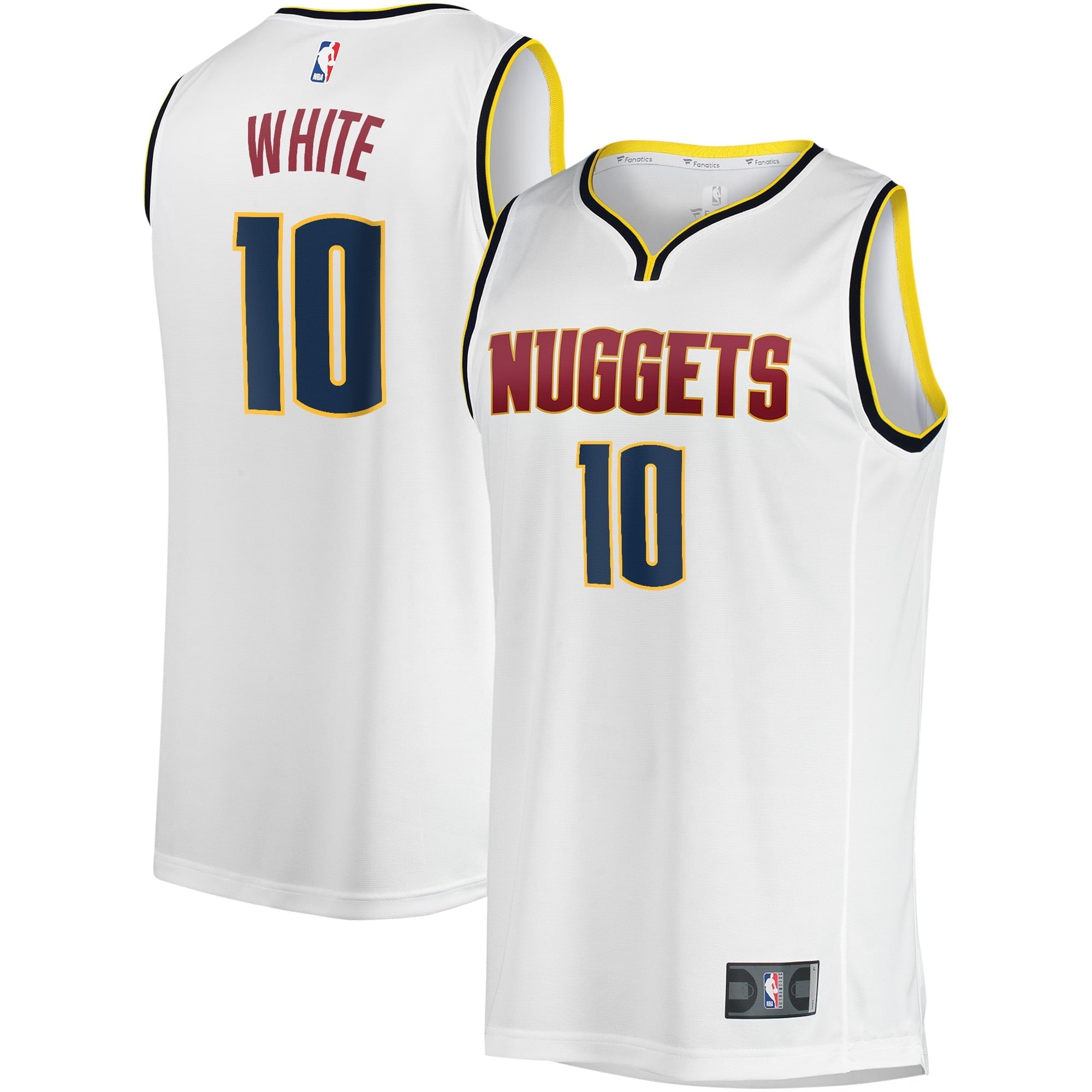 Youth Fanatics Branded Jack White White Denver Nuggets Fast Break Player Jersey - Association Edition - vstockx