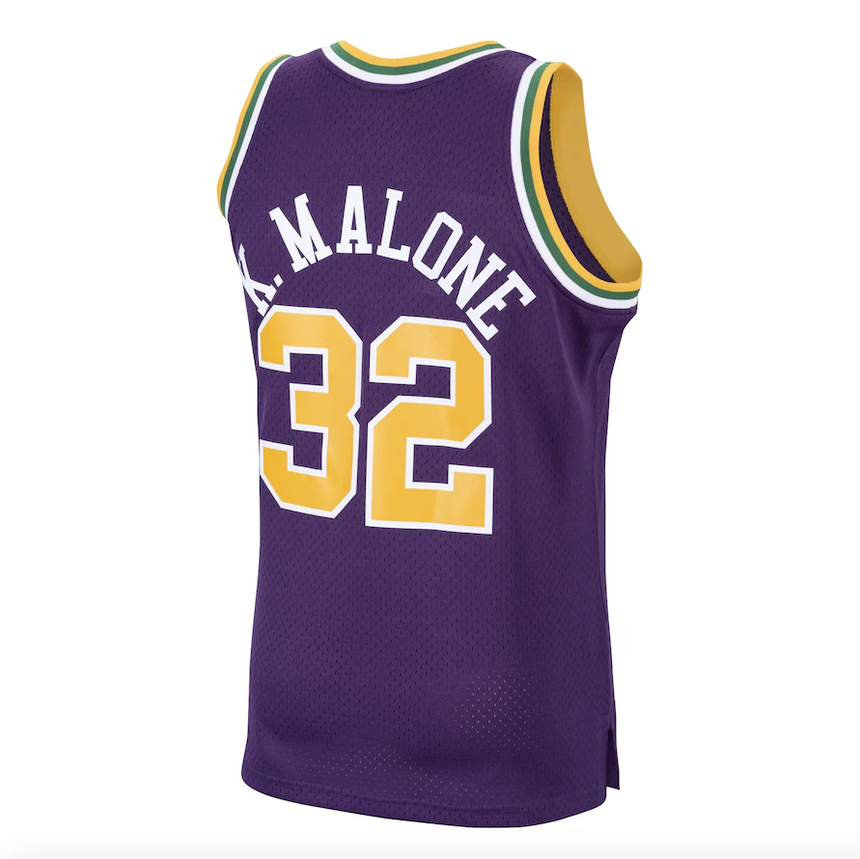 Men's Mitchell & Ness Karl Malone Utah Jazz 1991-92 Road Purple Swingman Jersey - vstockx