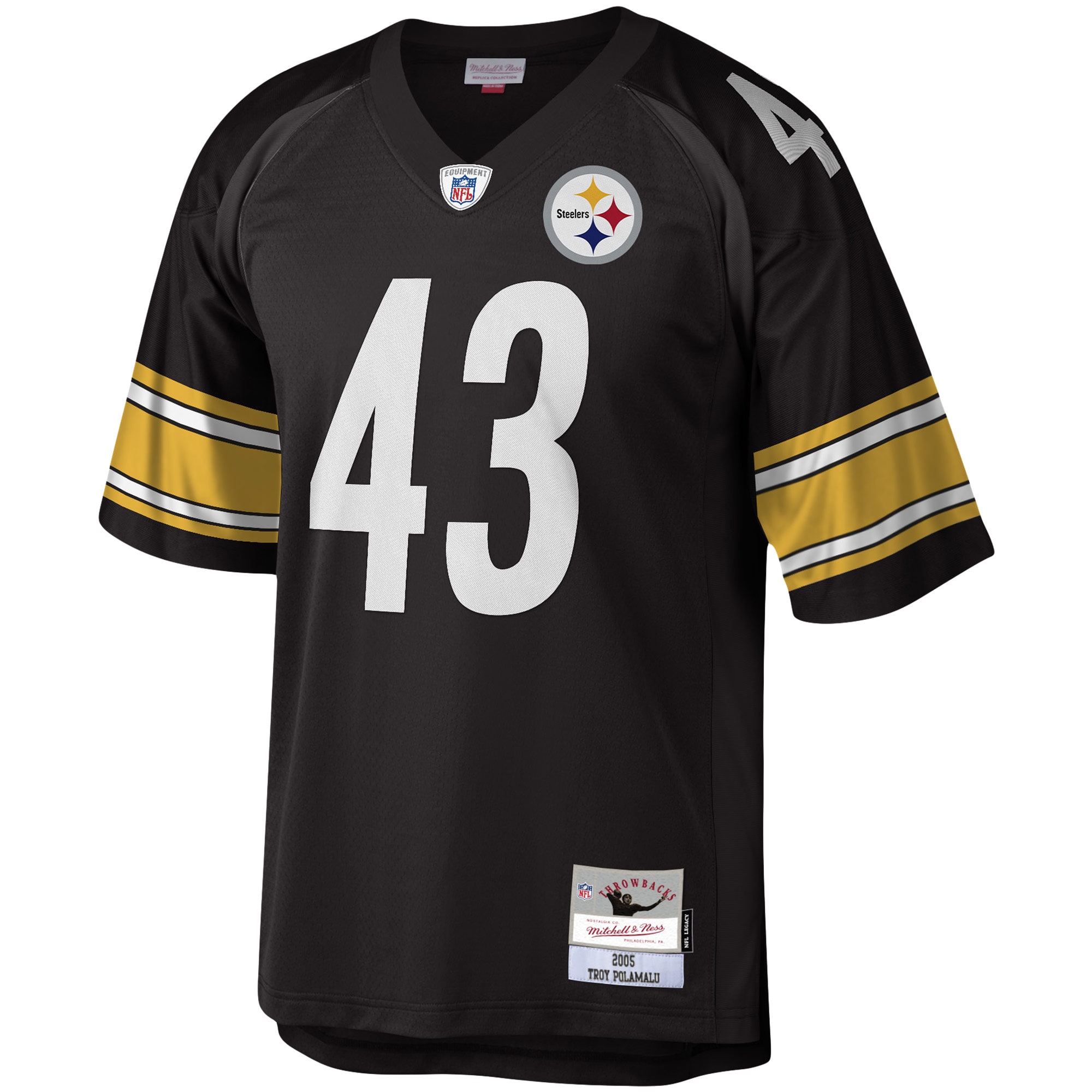 Troy Polamalu Pittsburgh Steelers Mitchell & Ness Legacy Replica Jersey - Black - vstockx