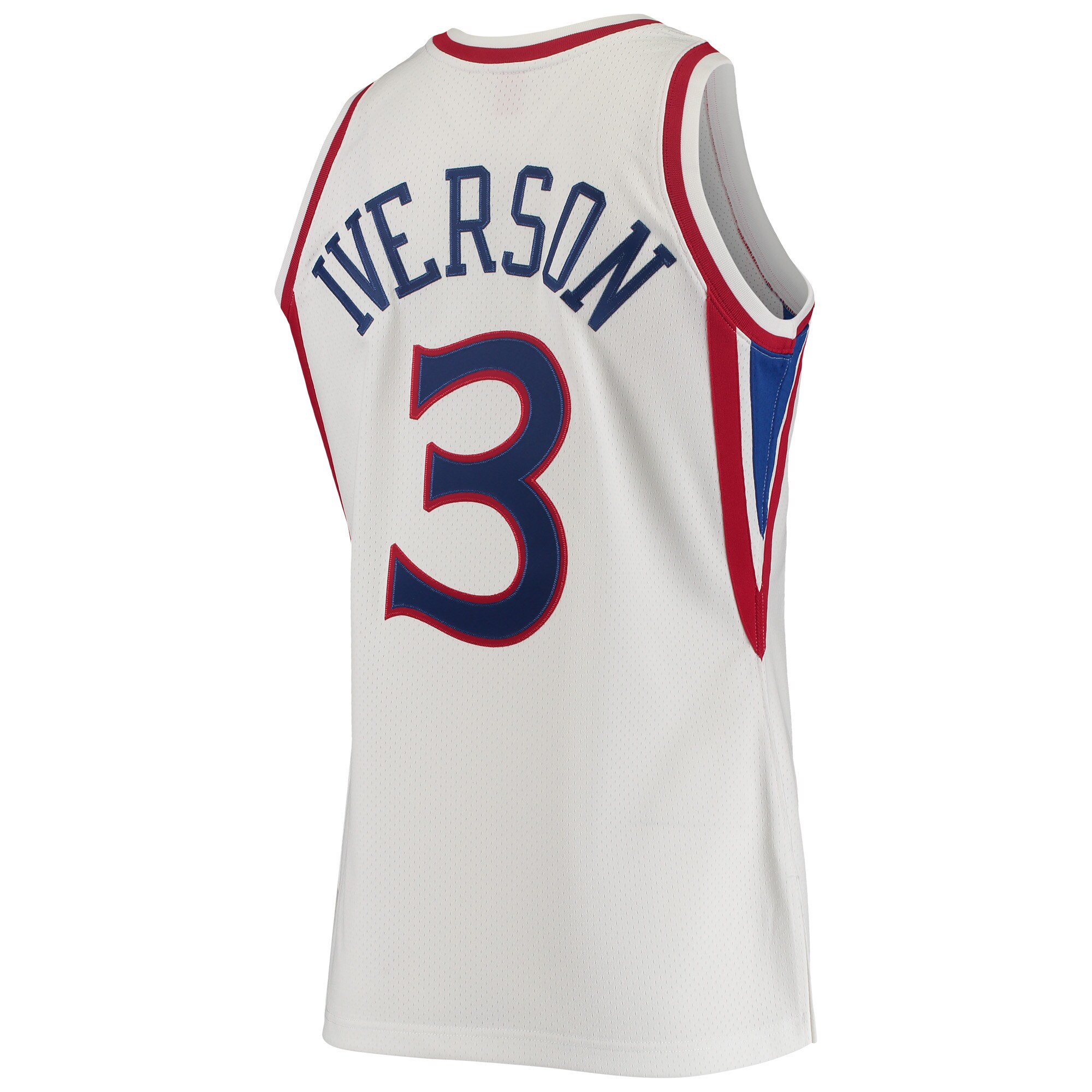 Allen Iverson Philadelphia 76ers Mitchell & Ness Hardwood Classics Authentic Jersey - White - vstockx