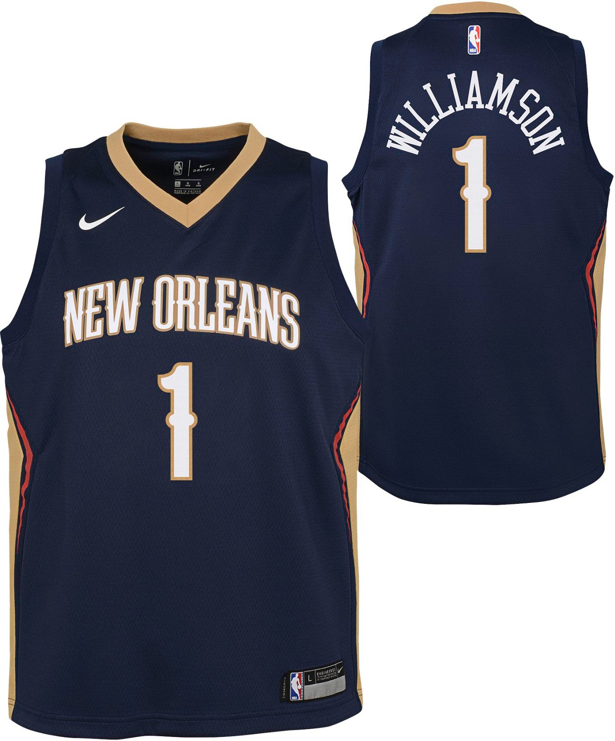 Nike Boys' New Orleans Pelicans Zion Williamson 1 Icon Swingman Jersey - vstockx