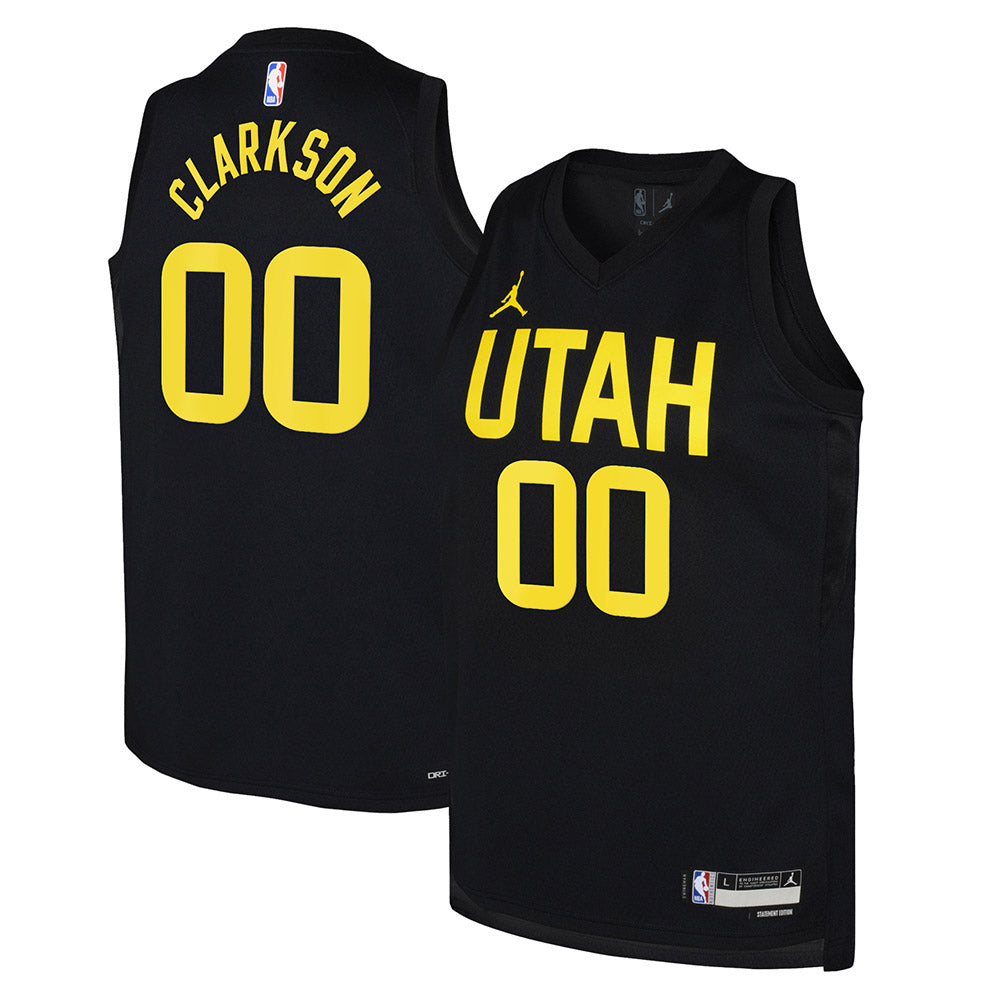 Youth Utah Jazz Jordan Clarkson Statement Edition Jersey - Black - vstockx