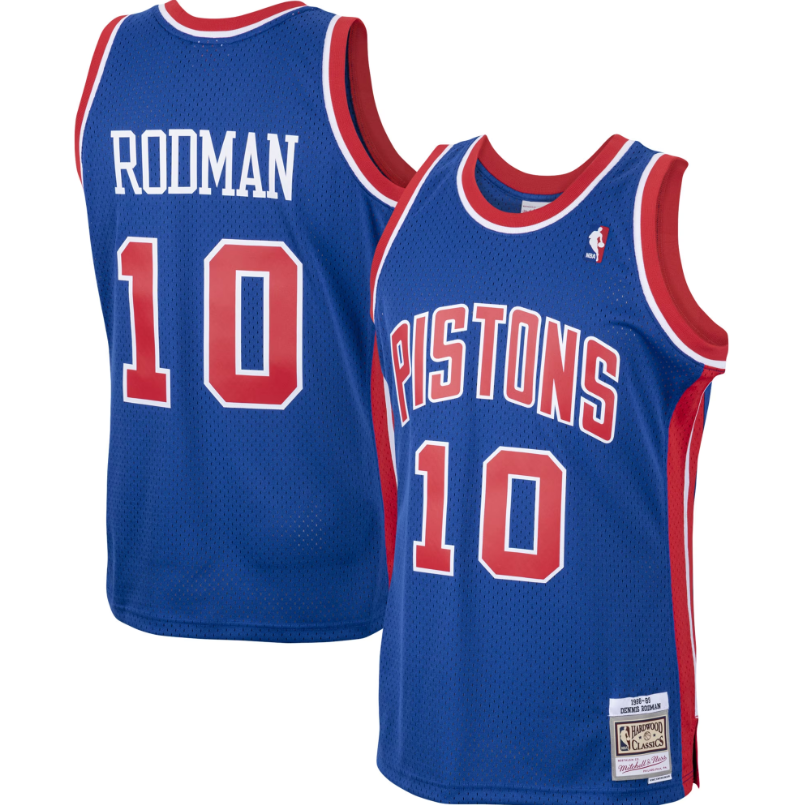 Men's Detroit Pistons Dennis Rodman 1988-89 Mitchell & Ness NBA Men's Hardwood Classic Swingman Jersey - vstockx