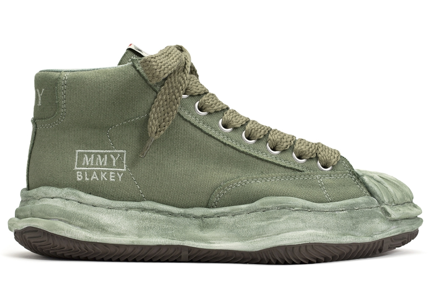 Maison Mihara Yasuhiro Blakey OD OG Sole Canvas High Green - vstockx