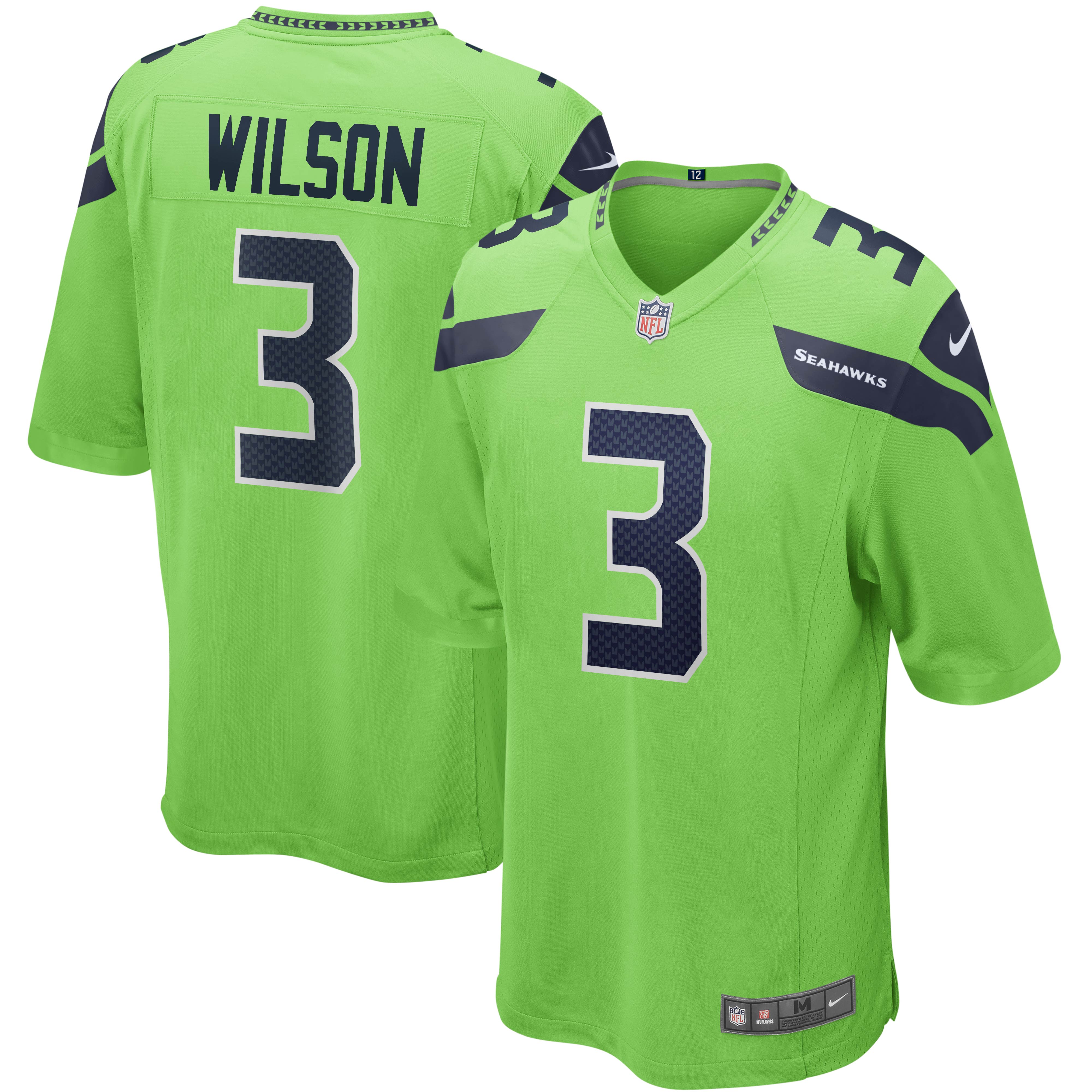 Russell Wilson Seattle Seahawks Nike Alternate Game Jersey - Neon Green - vstockx