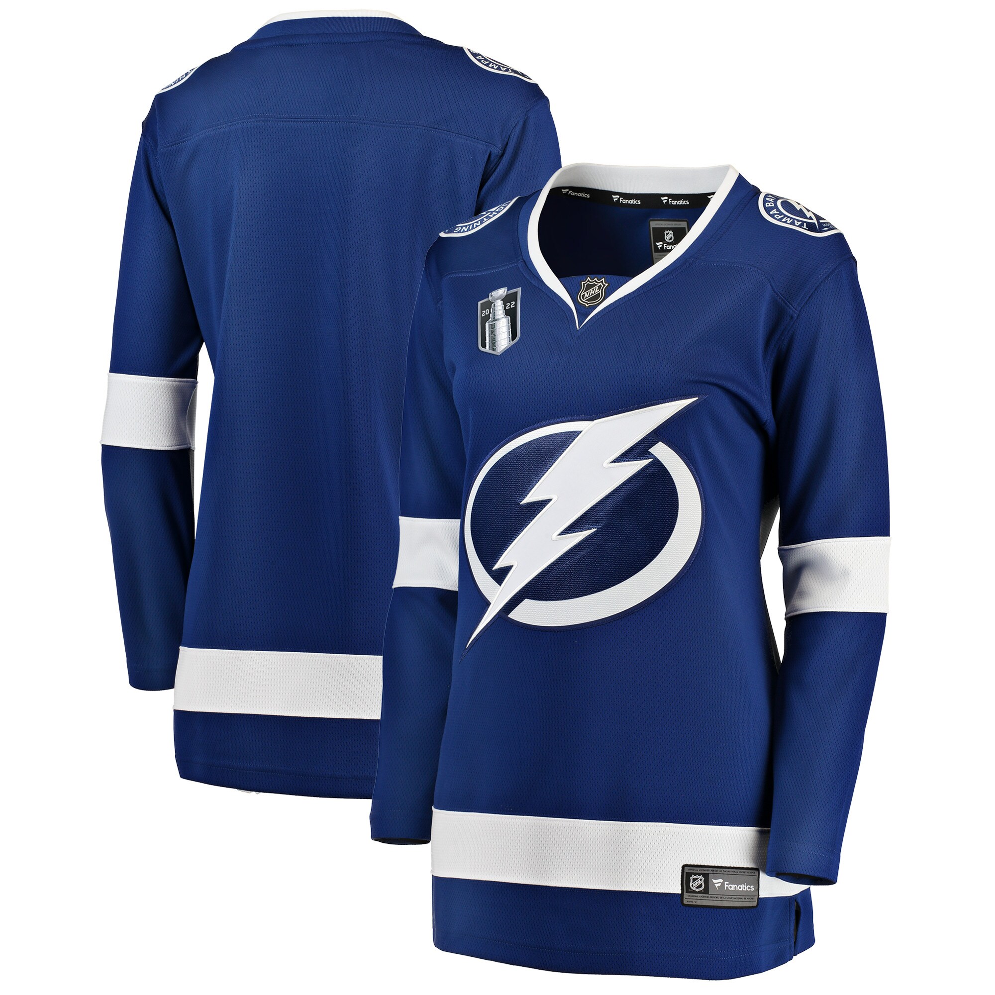 Tampa Bay Lightning Fanatics Branded Women's Home 2022 Stanley Cup Final Breakaway Jersey - Blue - vstockx