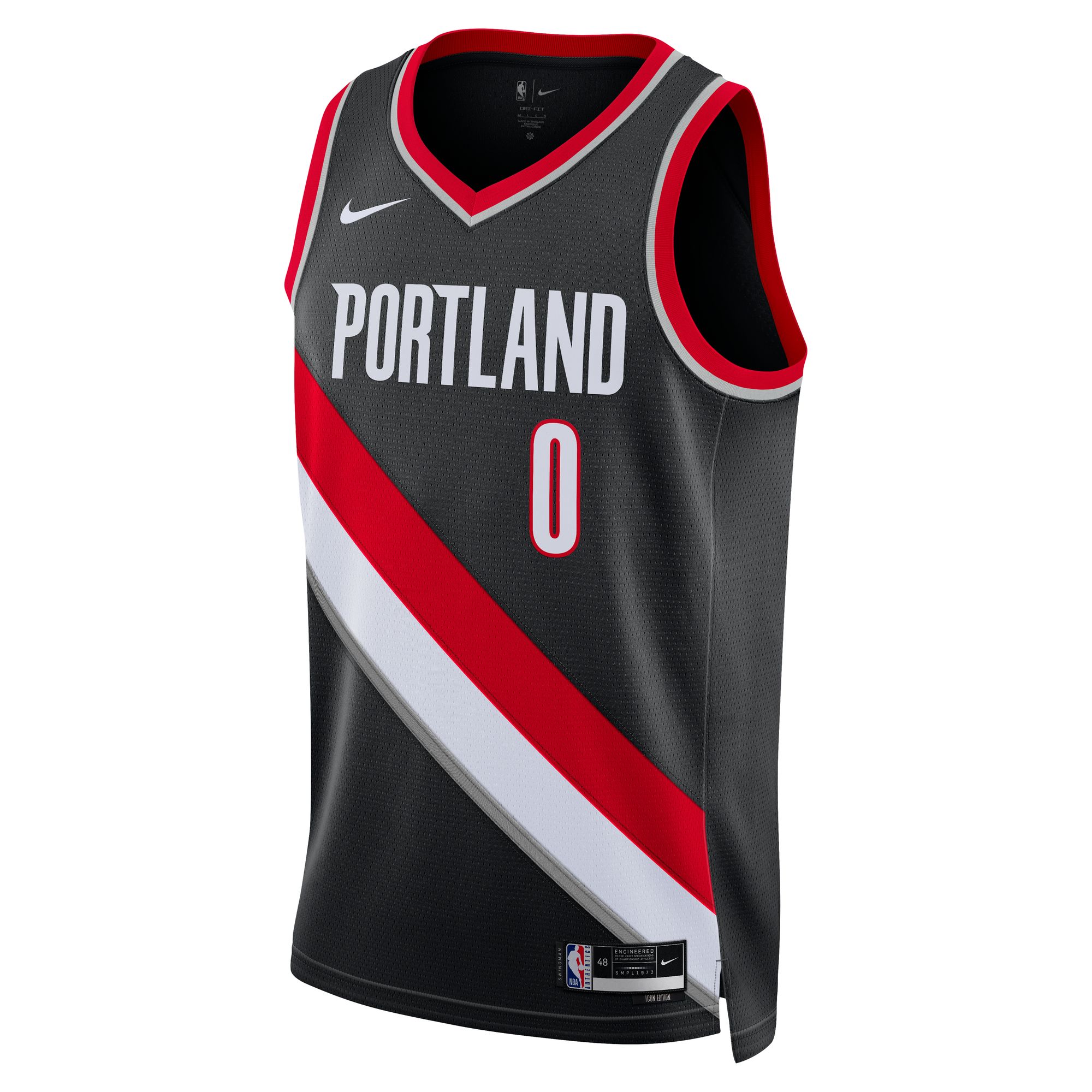 Damian Lillard Portland Trail Blazers Nike Unisex Swingman Jersey - Association Edition - Black - vstockx