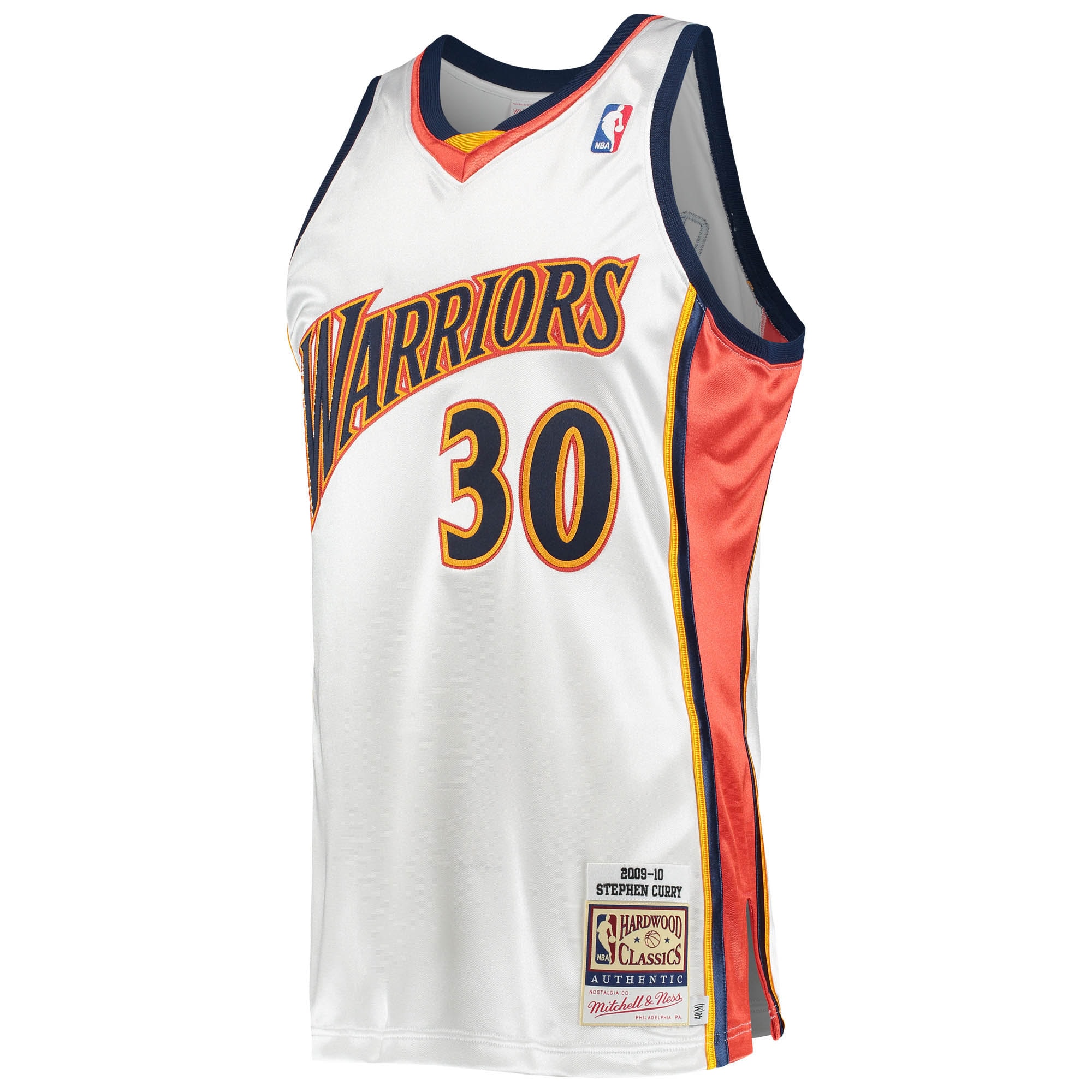 Stephen Curry Golden State Warriors Mitchell & Ness 2009-10 Hardwood Classics Authentic Player Jersey - White - vstockx
