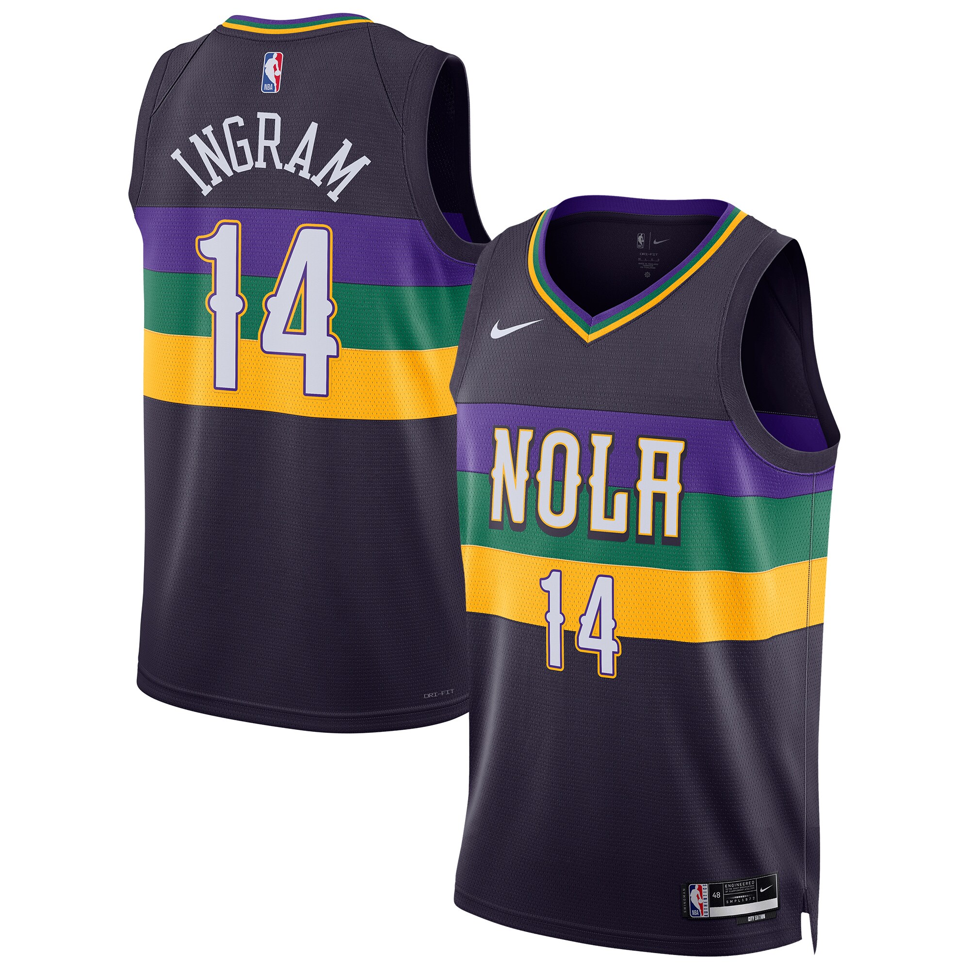 Brandon Ingram New Orleans Pelicans Nike Unisex 2022/23 Swingman Jersey - City Edition - Purple - vstockx