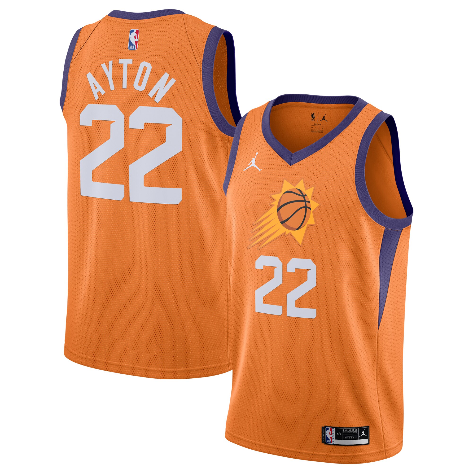 Deandre Ayton Phoenix Suns Jordans Brand 2020/21 Swingman Jersey - Statement Edition - Orange - vstockx