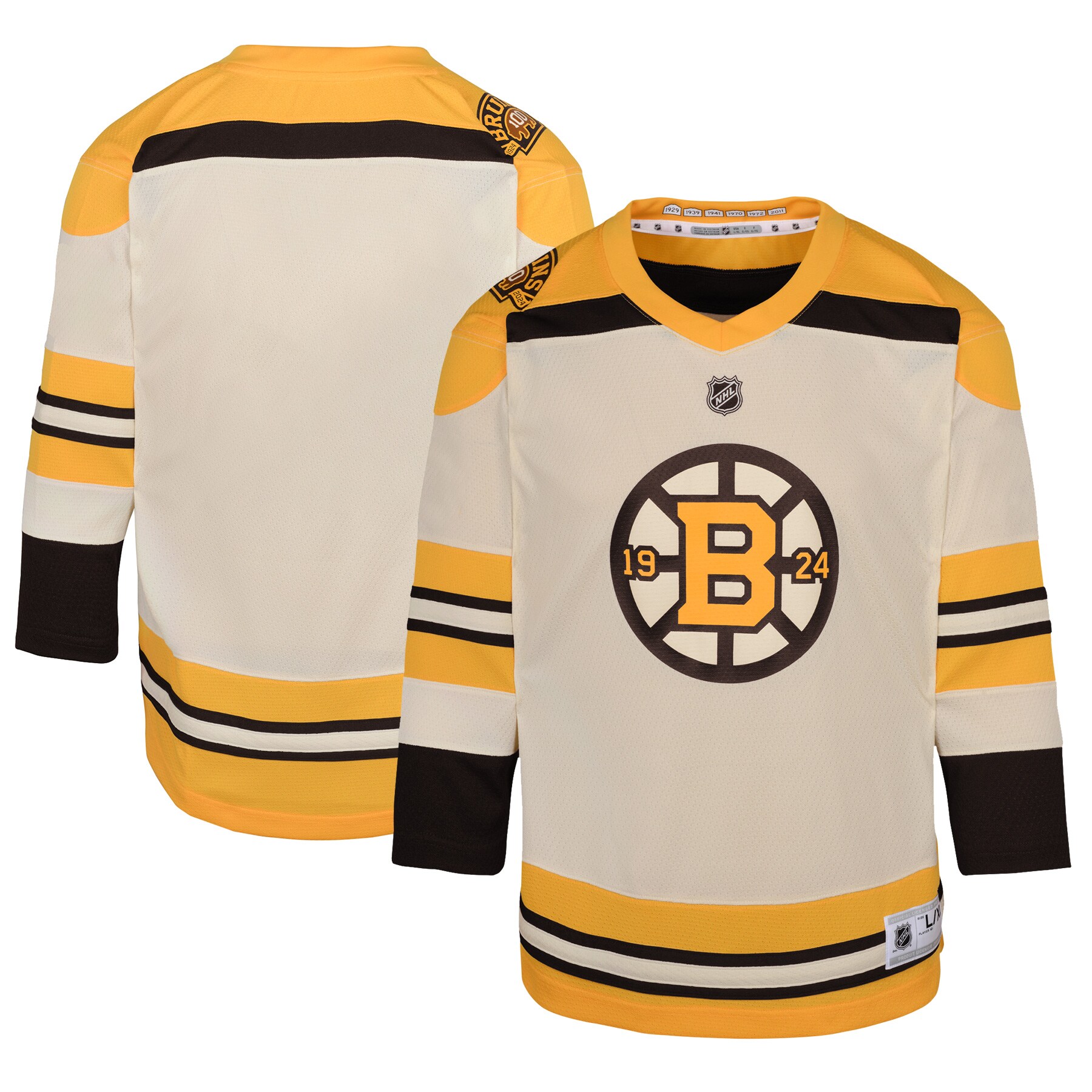Boston Bruins Preschool 100th Anniversary Replica Jersey - Cream - vstockx