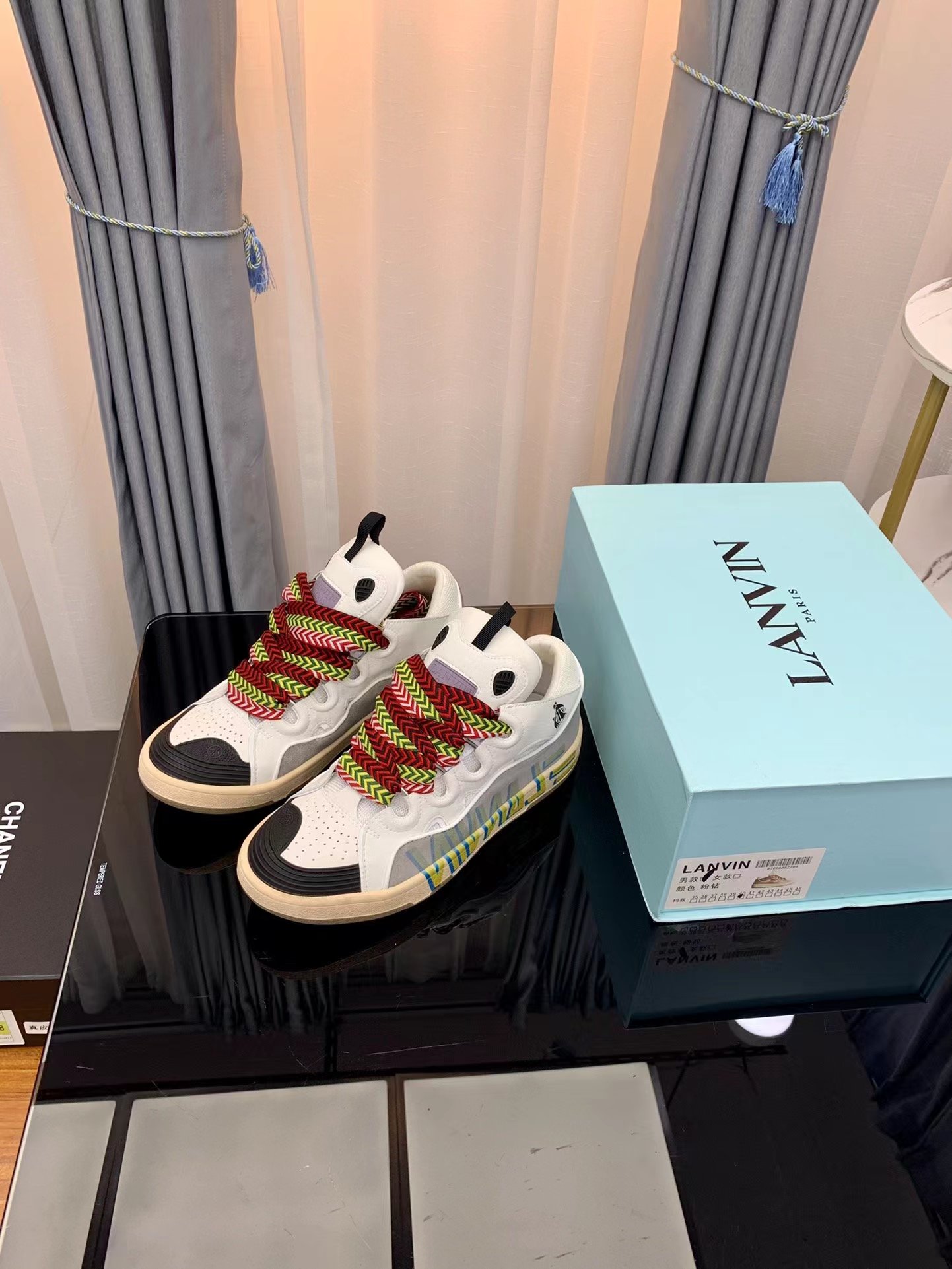 Lanvin Leather Curb White letters - vstockx