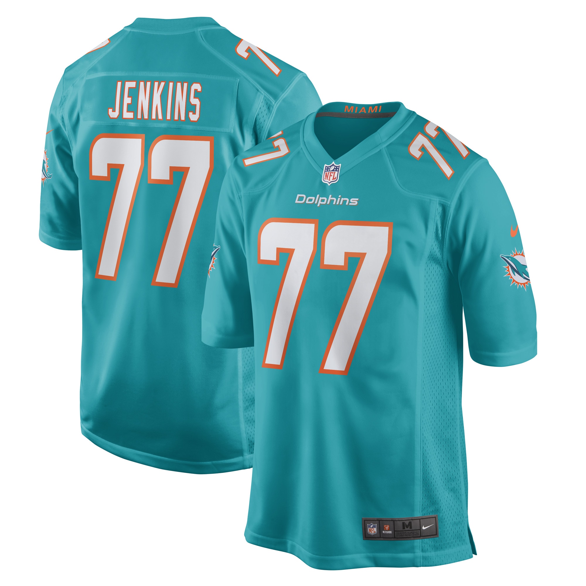 John Jenkins Miami Dolphins Nike Game Player Jersey - Aqua - vstockx