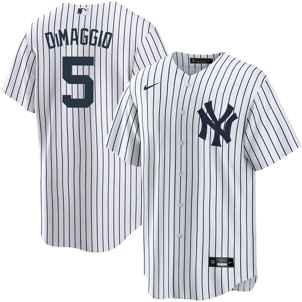 Youth New York Yankees Joe DiMaggio Replica Home Jersey - White - vstockx