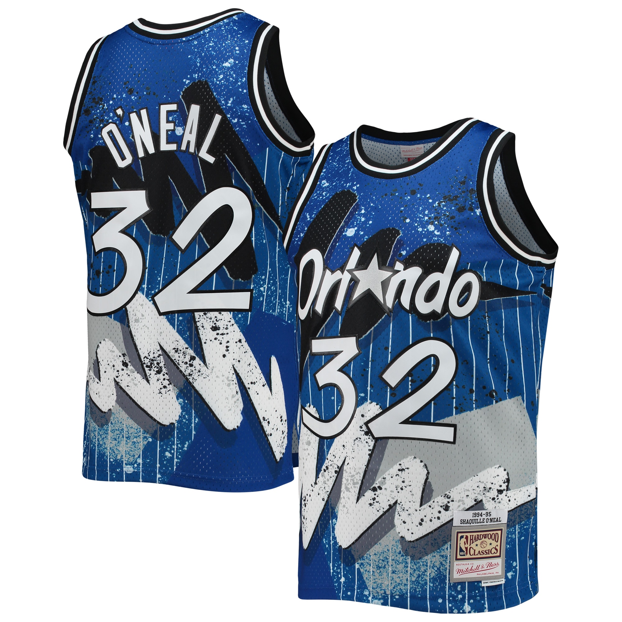 Shaquille O'Neal Orlando Magic Mitchell & Ness Hardwood Classics 1994/95 Hyper Hoops Swingman Jersey - Blue - vstockx