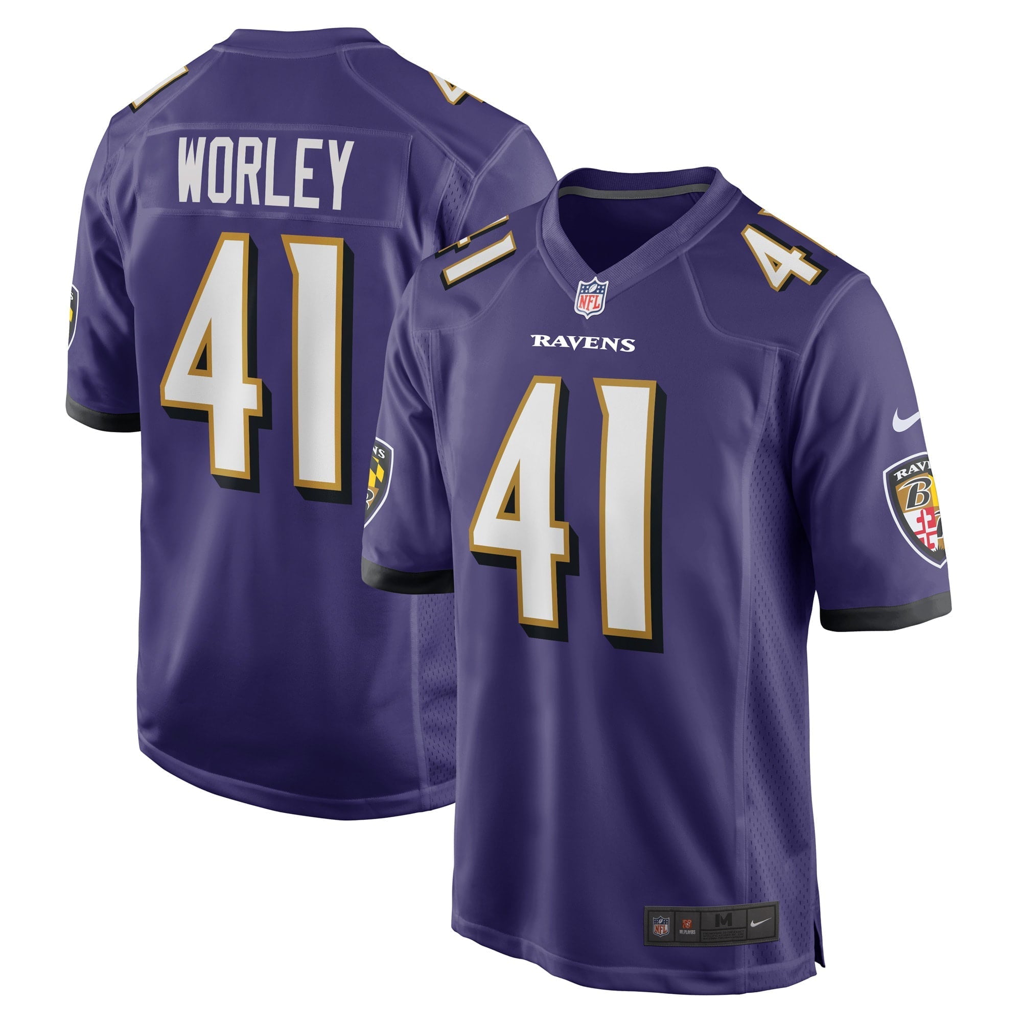 Men's Nike Daryl Worley Purple Baltimore Ravens Game Player Jersey - vstockx