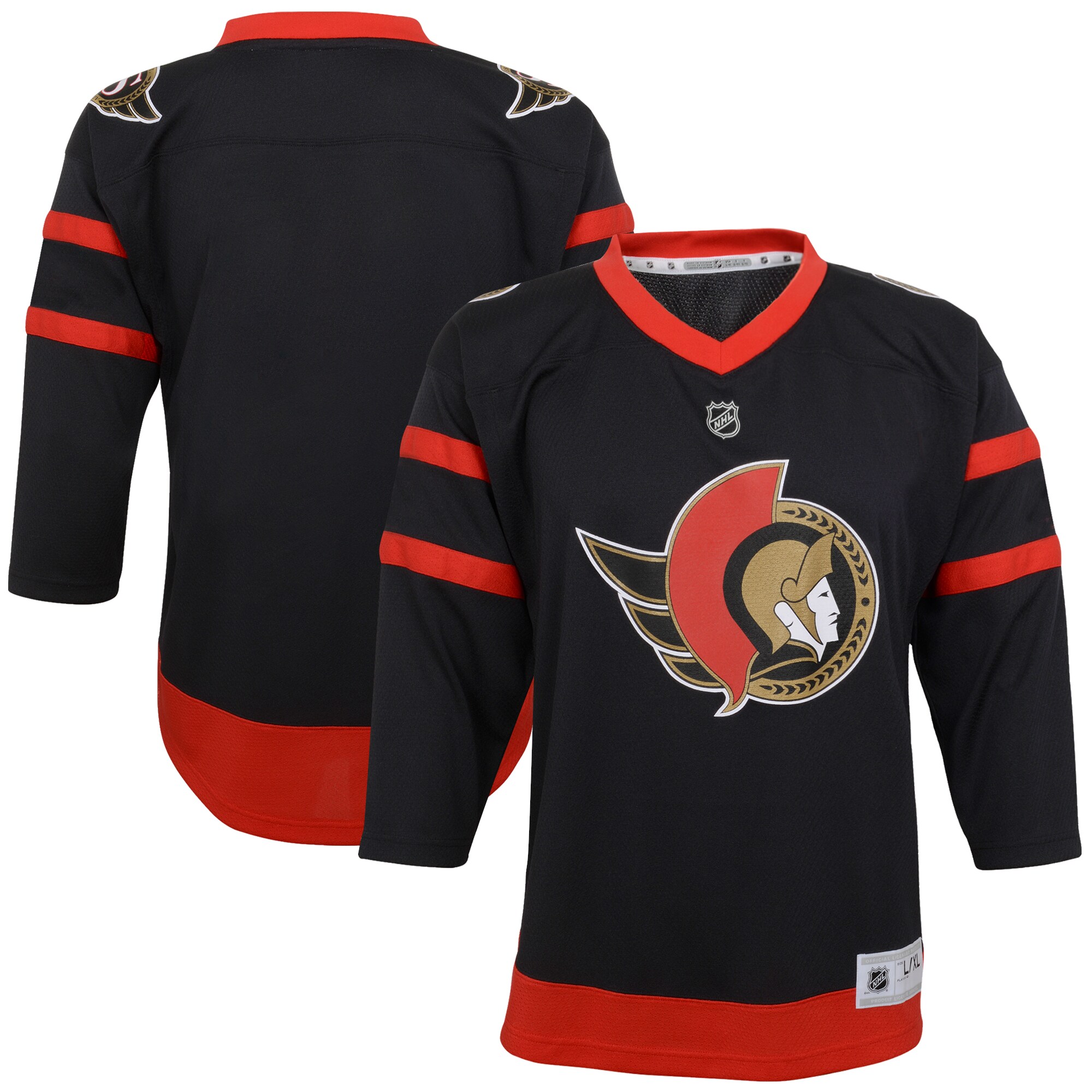 Ottawa Senators Youth Home Replica Blank Jersey - Black - vstockx