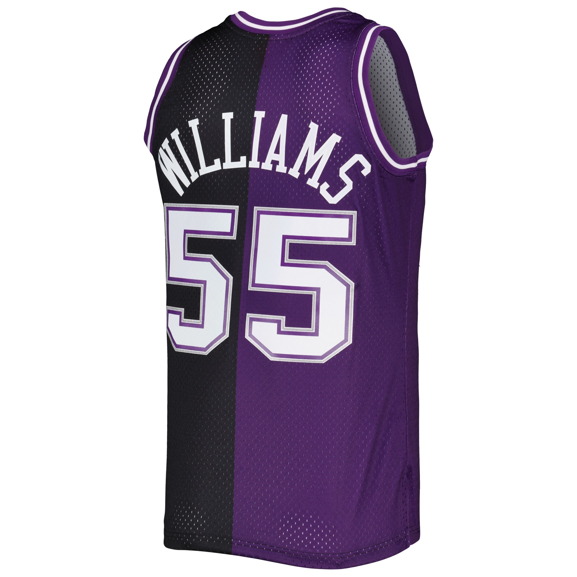 Jason Williams Sacramento Kings Mitchell & Ness Hardwood Classics 2000/01 Split Swingman Jersey - Purple/Black - vstockx