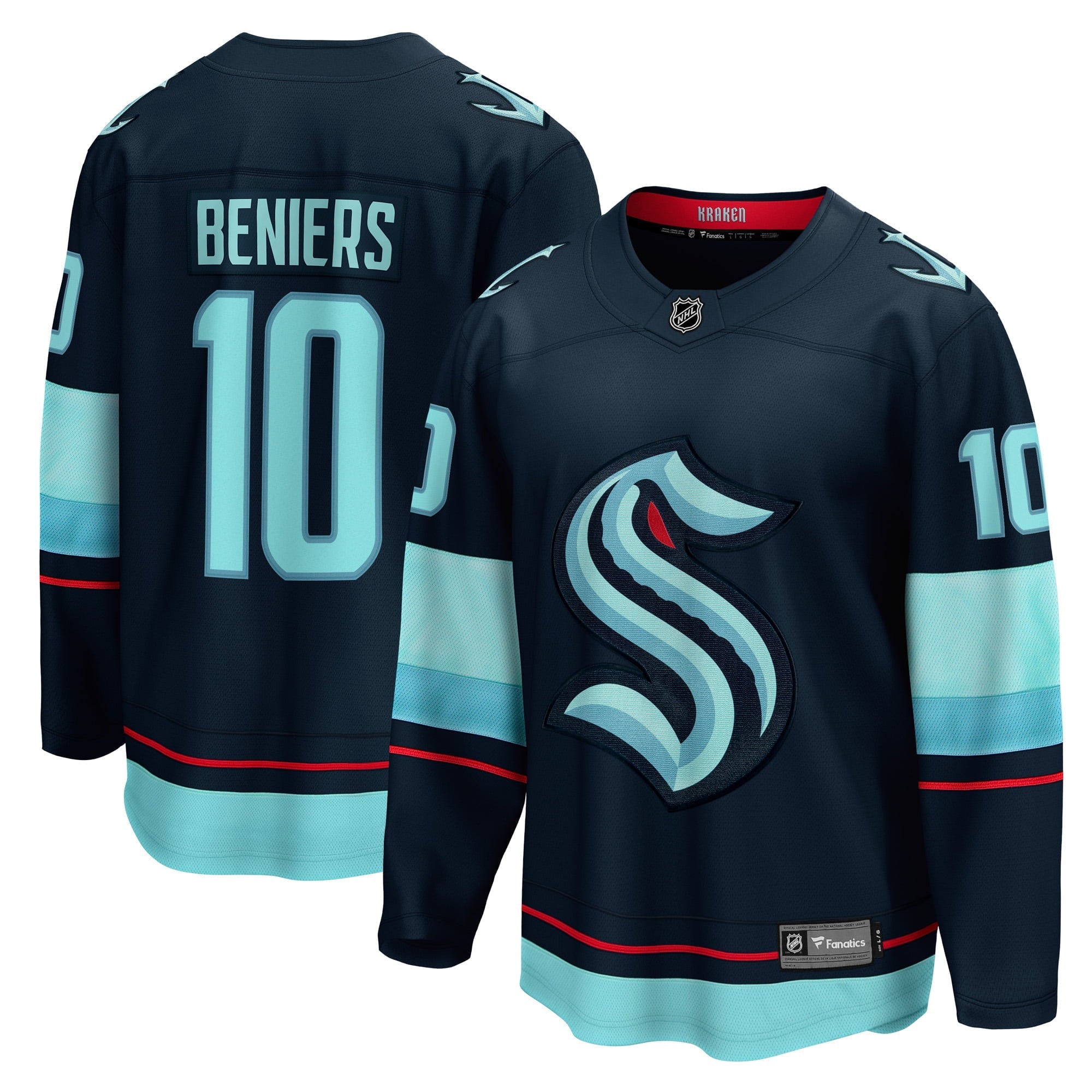Men's Fanatics Branded Matty Beniers Deep Sea Blue Seattle Kraken Premier Breakaway Player Jersey - vstockx