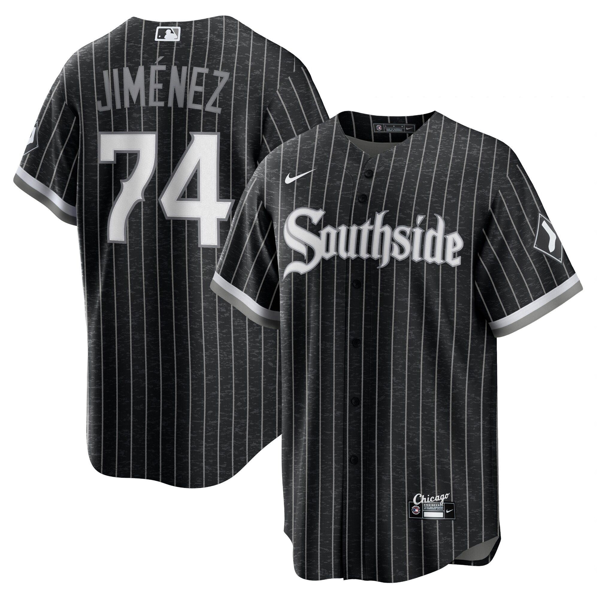 Eloy Jimenez Chicago White Sox Nike City Connect Replica Player Jersey - Black/Anthracite - vstockx