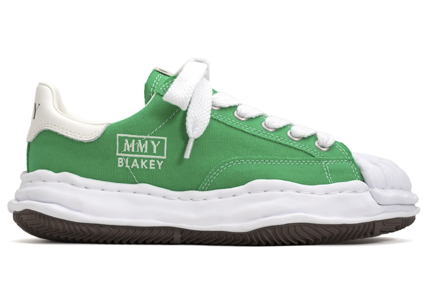 Maison Mihara Yasuhiro Blakey OG Sole Canvas Low Green - vstockx