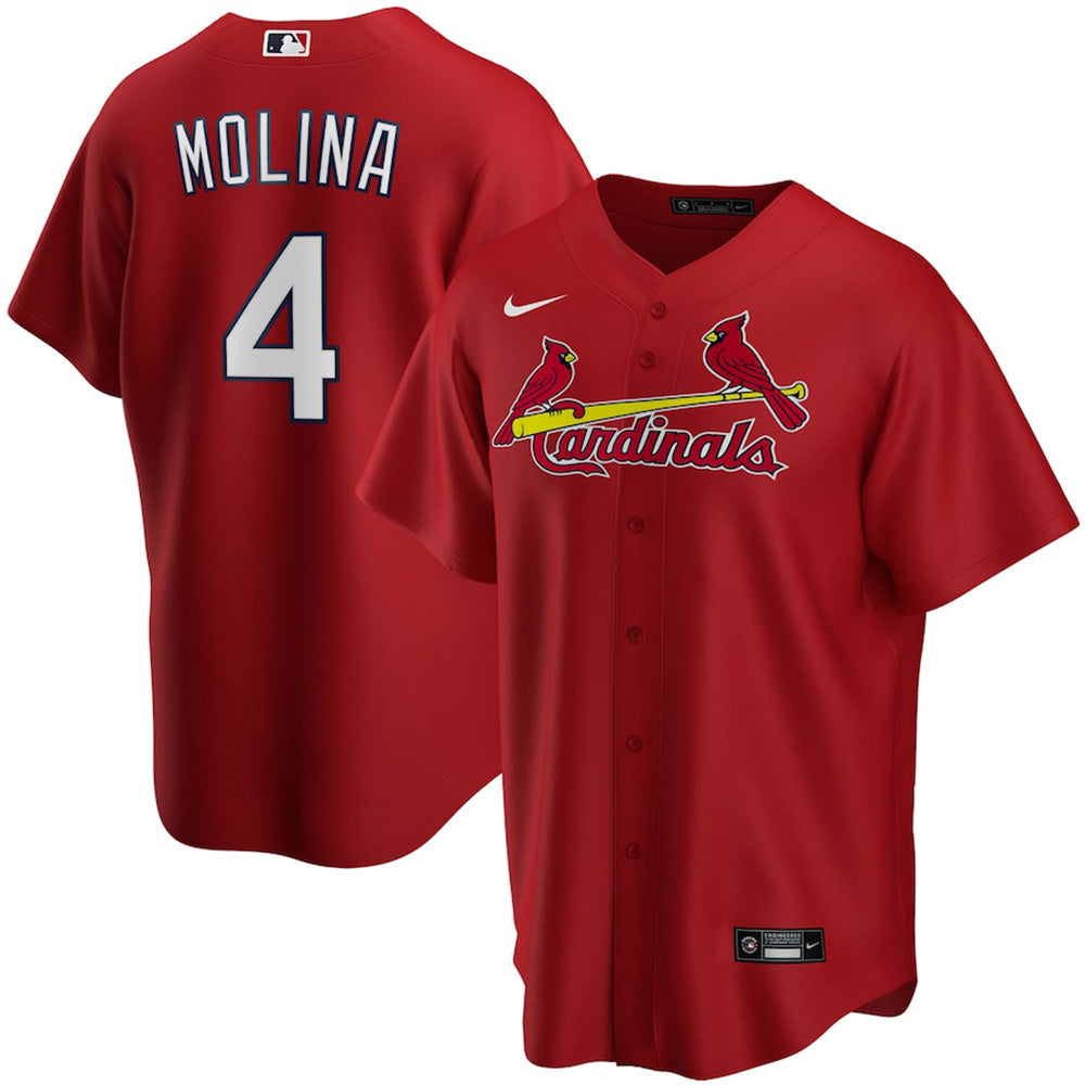 Youth St. Louis Cardinals Yadier Molina Alternate Player Jersey - Red - vstockx