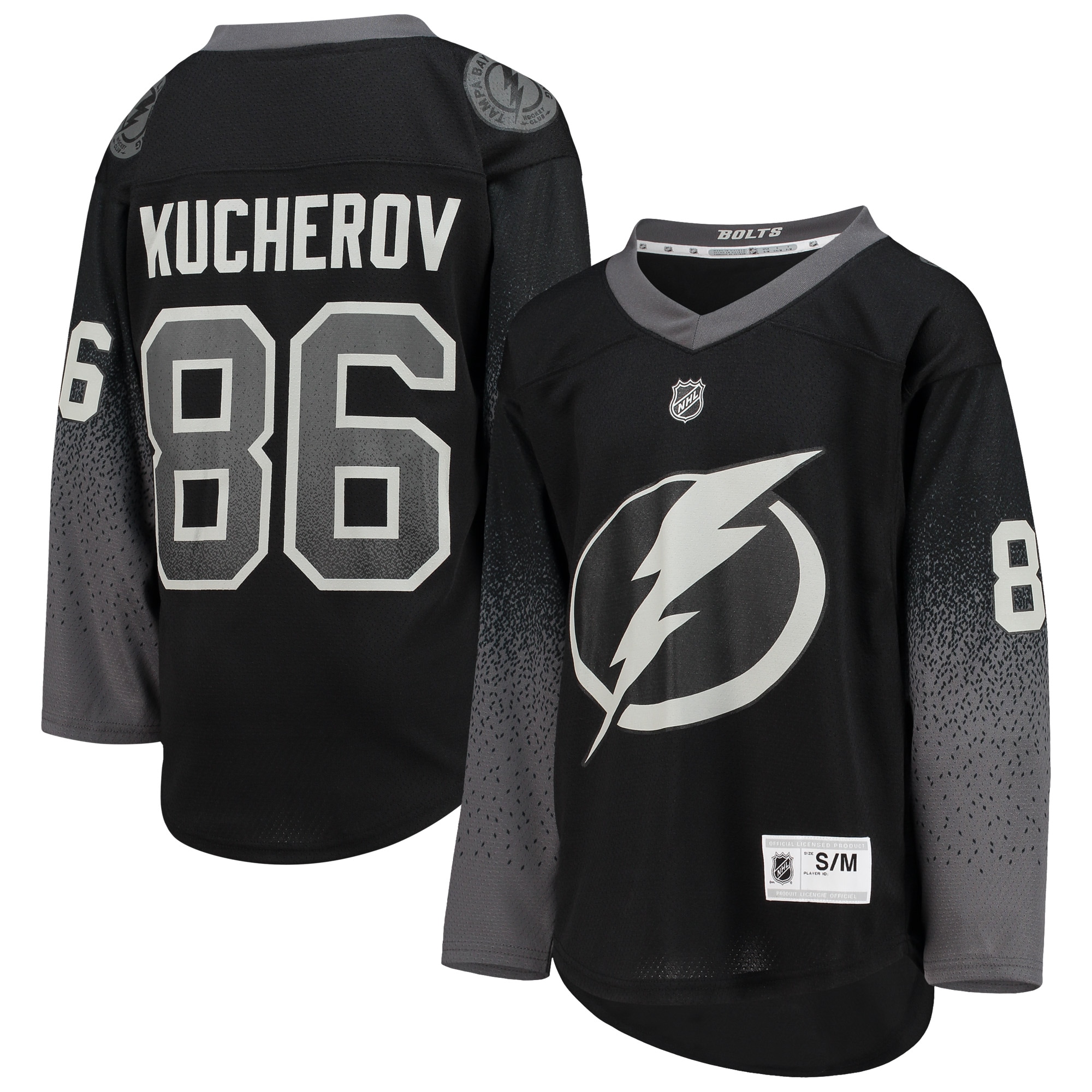 Nikita Kucherov Tampa Bay Lightning Youth Alternate Replica Player Jersey - Black - vstockx