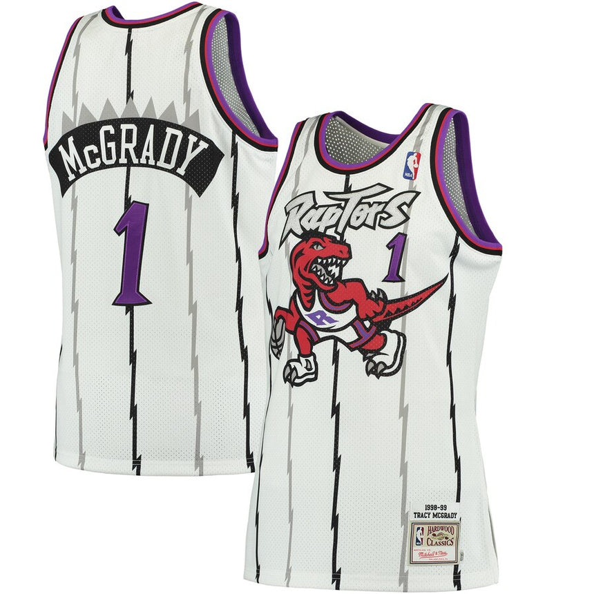 Men's Mitchell & Ness Tracy McGrady Toronto Raptors White 1998-99 Hardwood Classics Swingman Jersey - vstockx