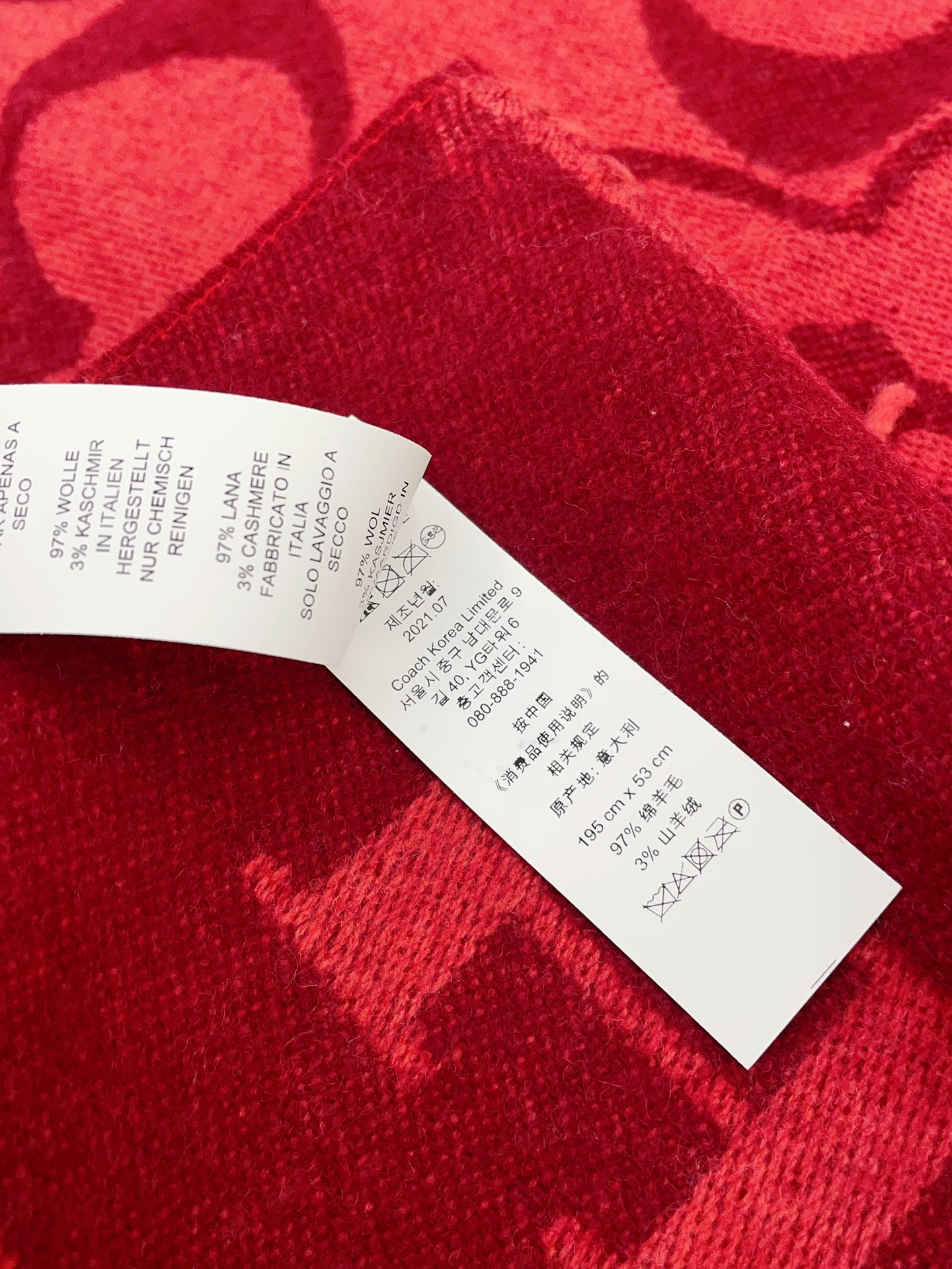 Streetwear Scarf COACH 328769 SIZE:195×53cm - vstockx