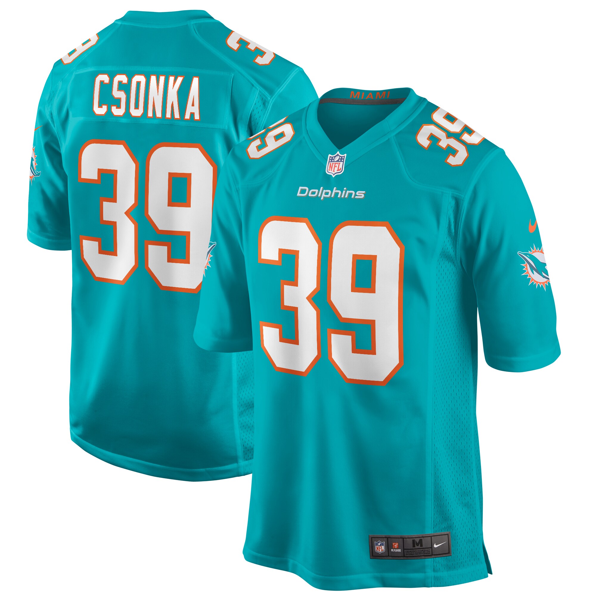 Larry Csonka Miami Dolphins Nike Game Retired Player Jersey - Aqua - vstockx