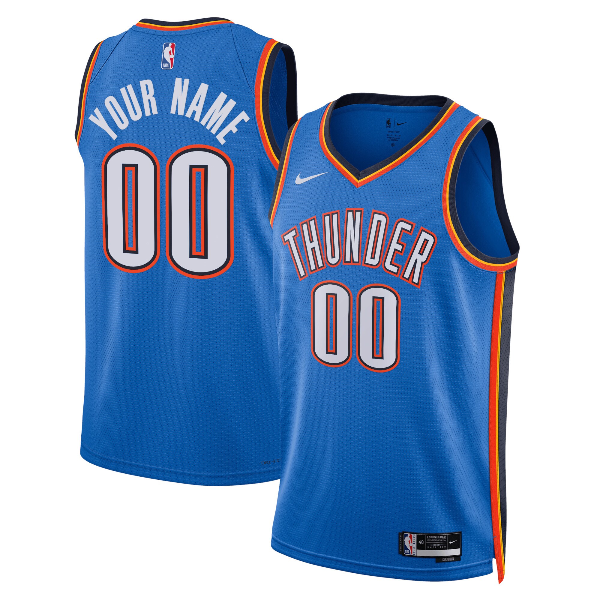 Oklahoma City Thunder Nike Unisex Swingman Custom Jersey Blue - Icon Edition - vstockx