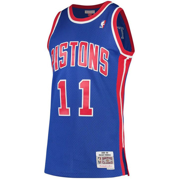 Men's Detroit Pistons Isiah Thomas 1988-89 Hardwood Classics Jersey - Royal - vstockx
