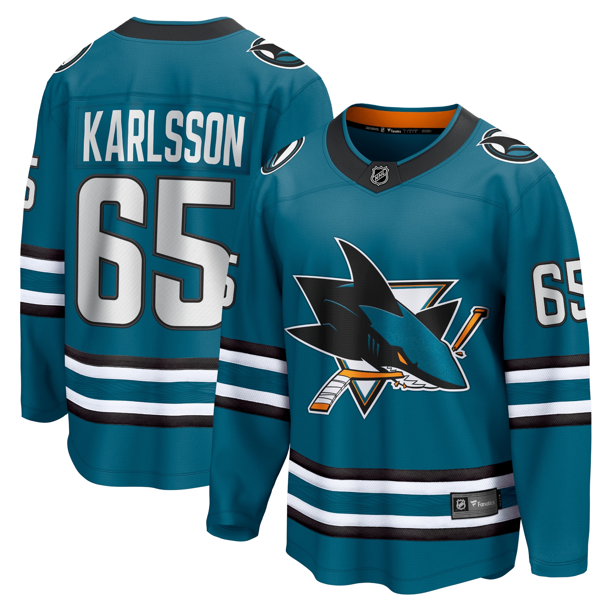 Erik Karlsson San Jose Sharks Fanatics Branded Home Premier Breakaway Player Jersey - Teal - vstockx