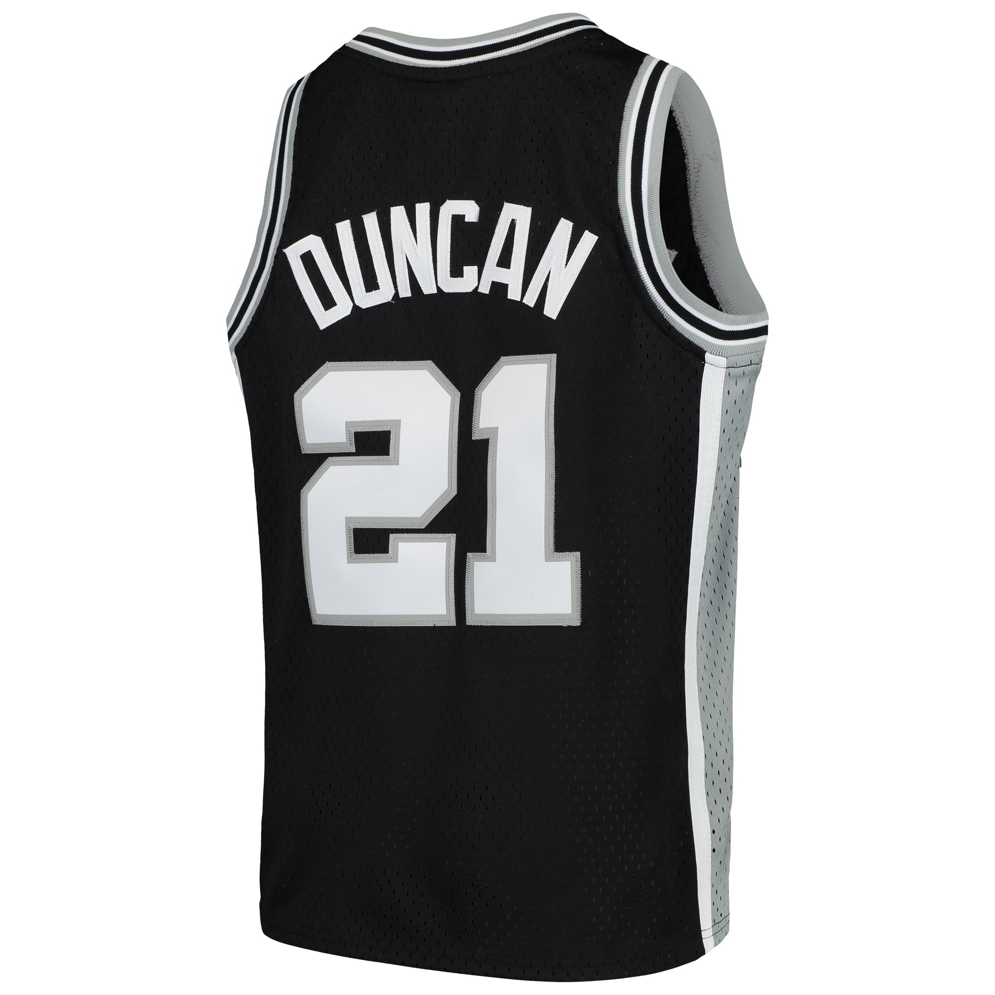 Tim Duncan San Antonio Spurs Mitchell & Ness Youth Swingman Throwback Jersey - Black - vstockx