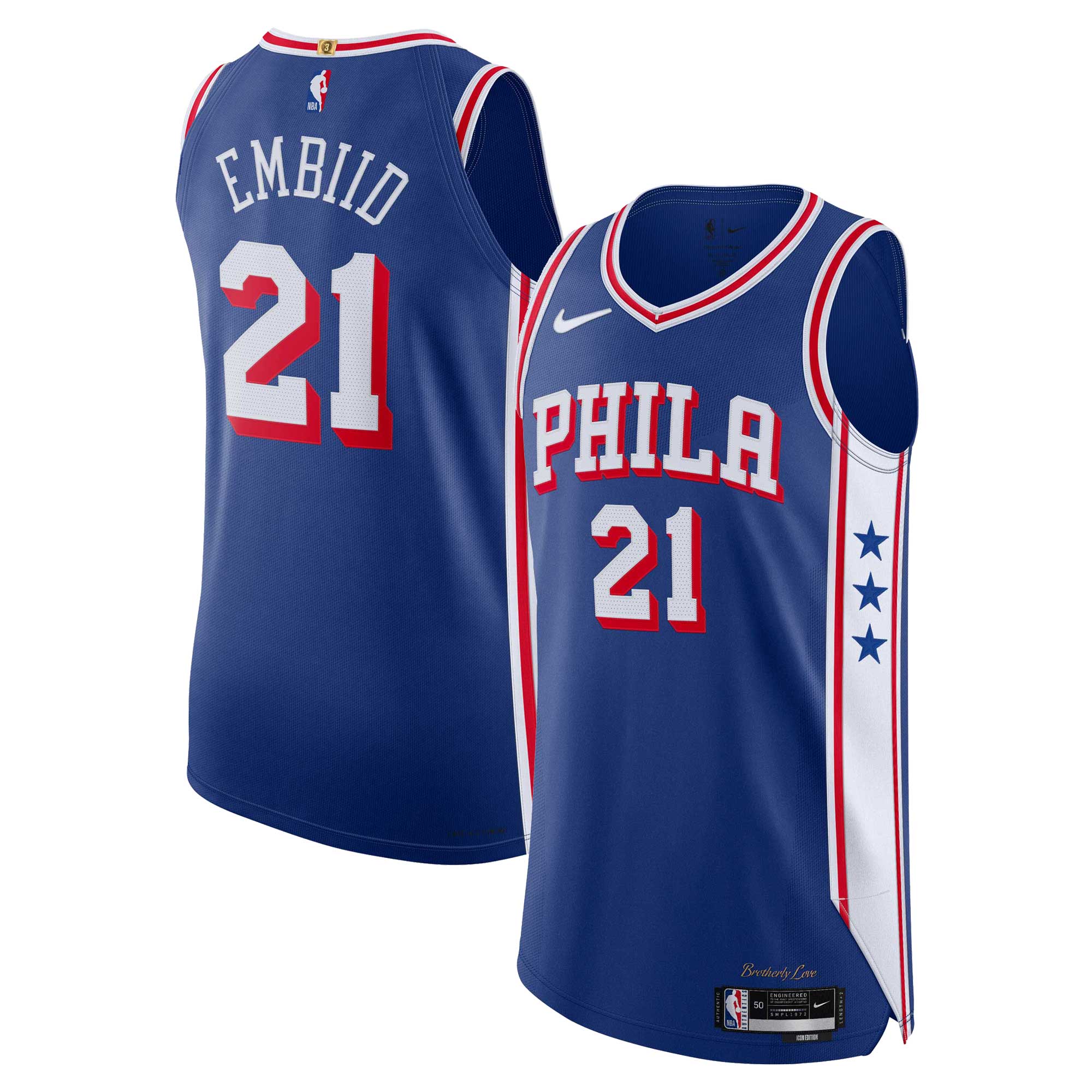 Joel Embiid Philadelphia 76ers Nike Authentic Jersey - Icon Edition - Royal - vstockx