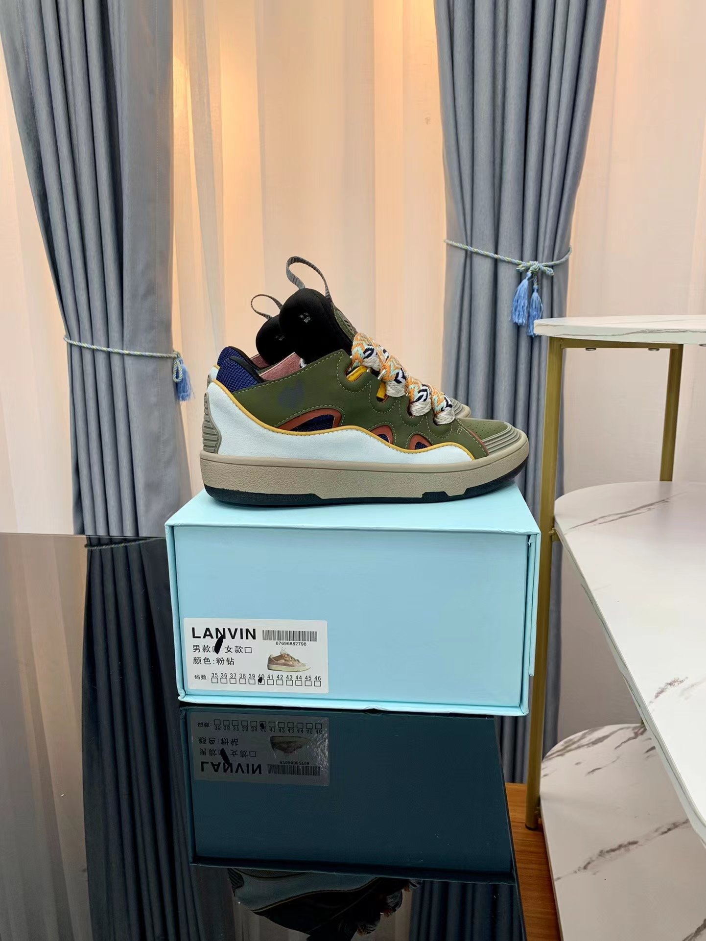 Lanvin Leather Curb army green - vstockx