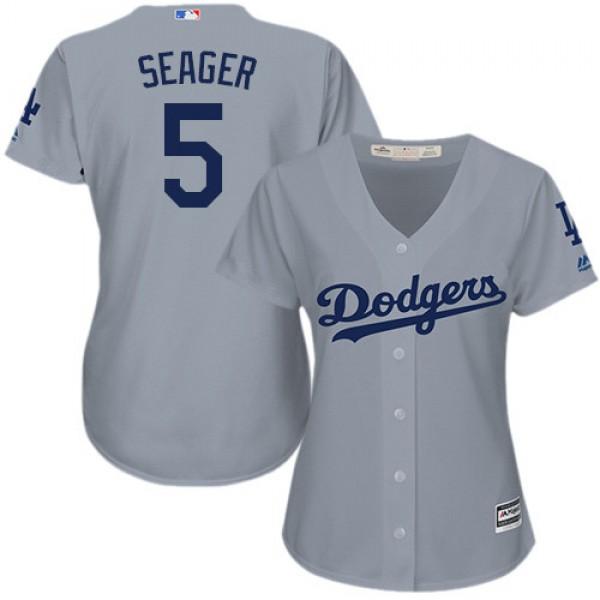 Womens Los Angeles Dodgers Corey Seager Cool Base Replica Jersey Grey - vstockx