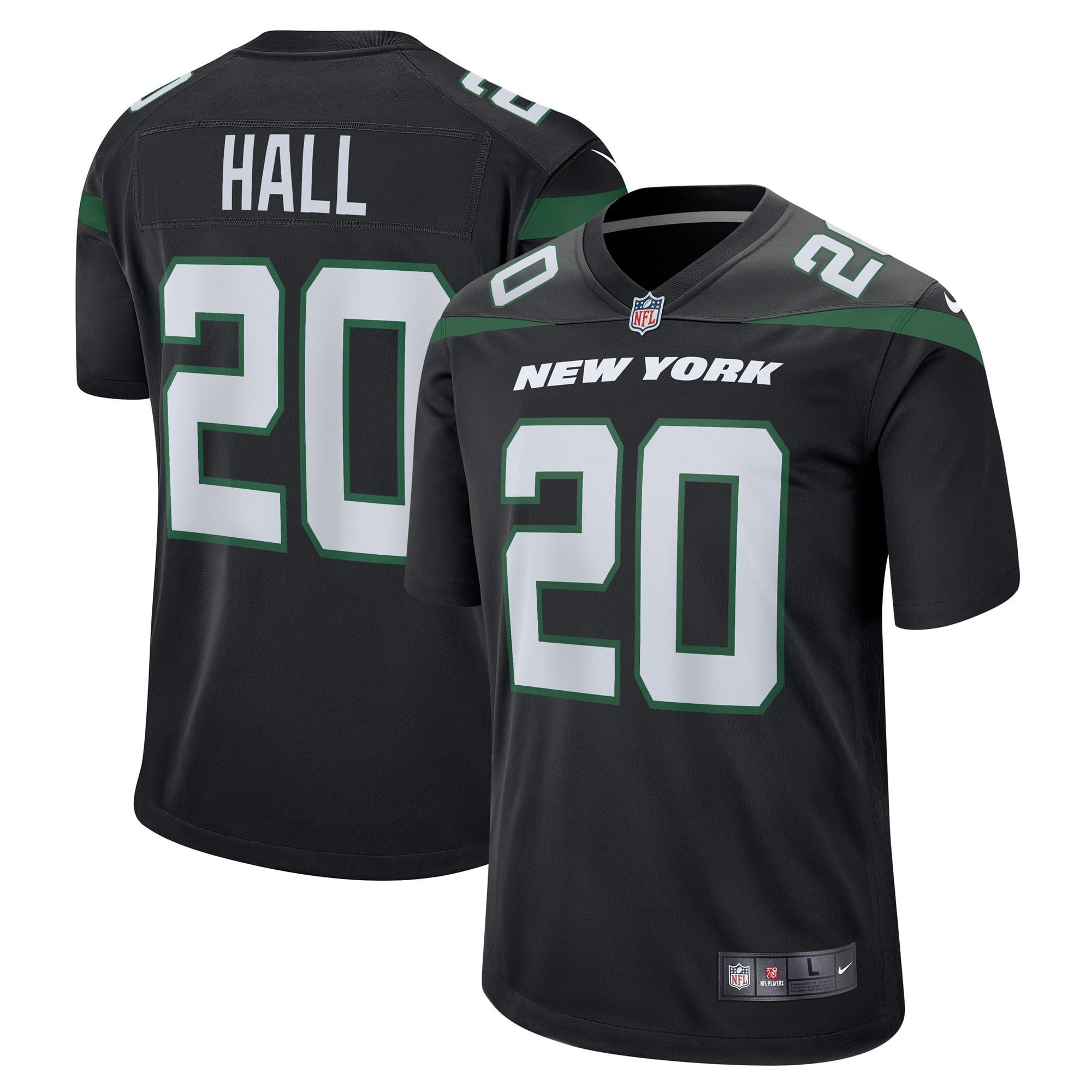 Men's Nike Breece Hall Stealth Black New York Jets Alternate Game Player Jersey - vstockx