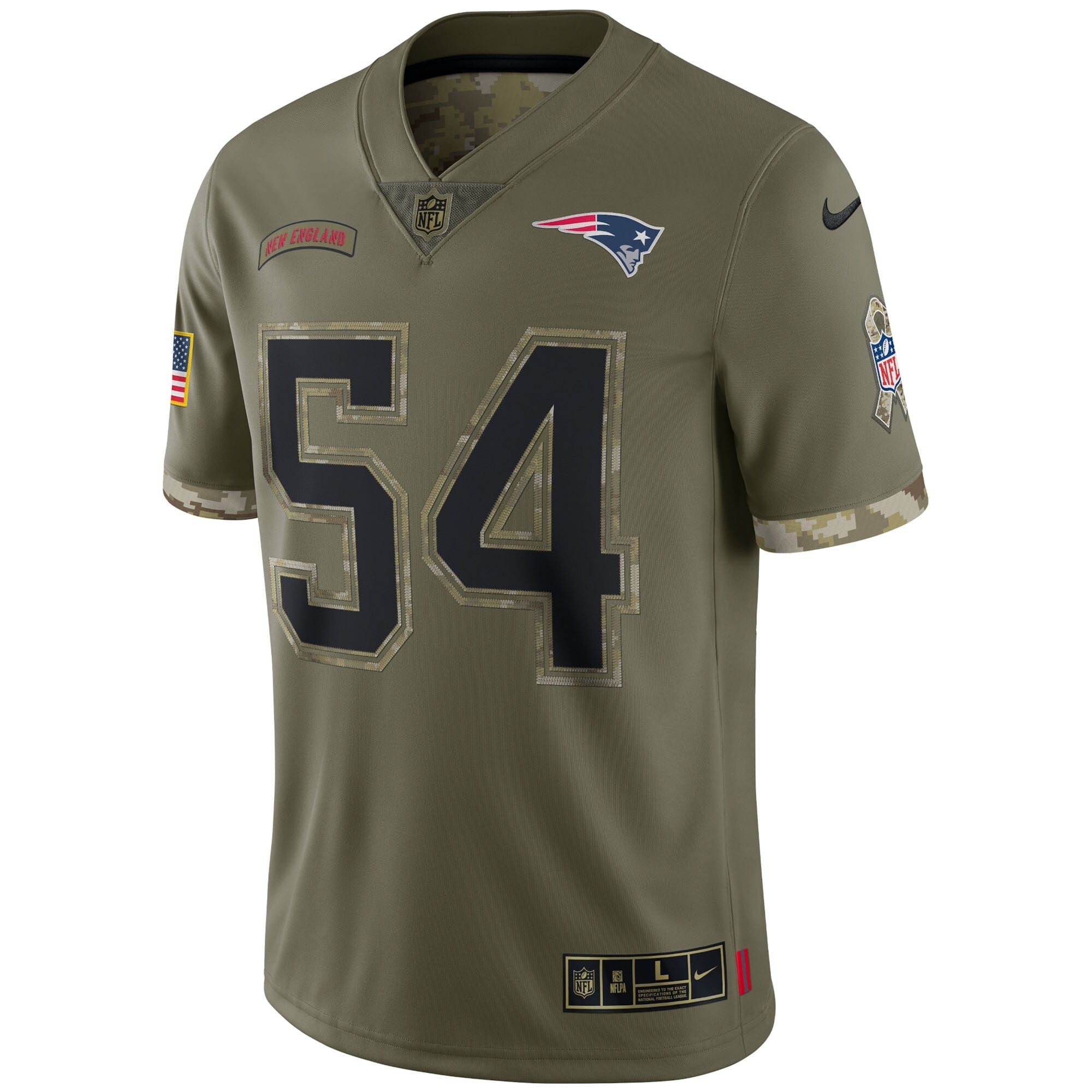 Men's Nike Tedy Bruschi Olive New England Patriots 2022 Salute To Service Retired Player Limited Jersey - vstockx