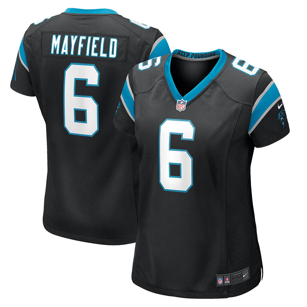 Women's Carolina Panthers Baker Mayfield Home Player Game Jersey Black - vstockx